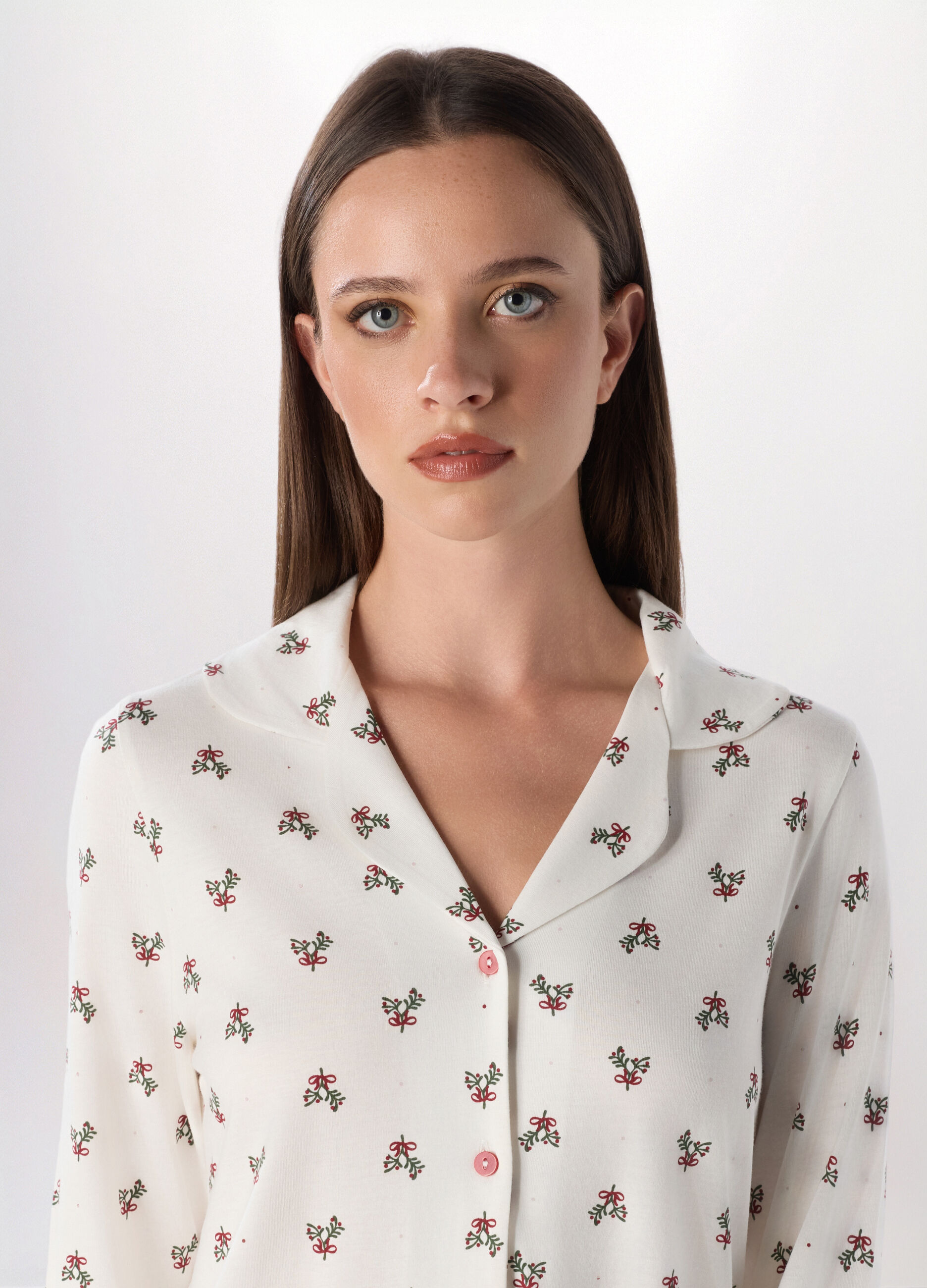 Set pigiama lungo in cotone misto modal donna_2