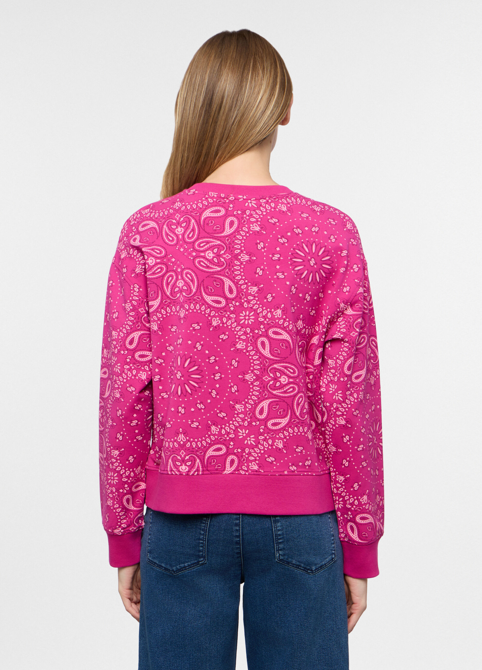 Felpa girocollo in french terry stretch donna_1