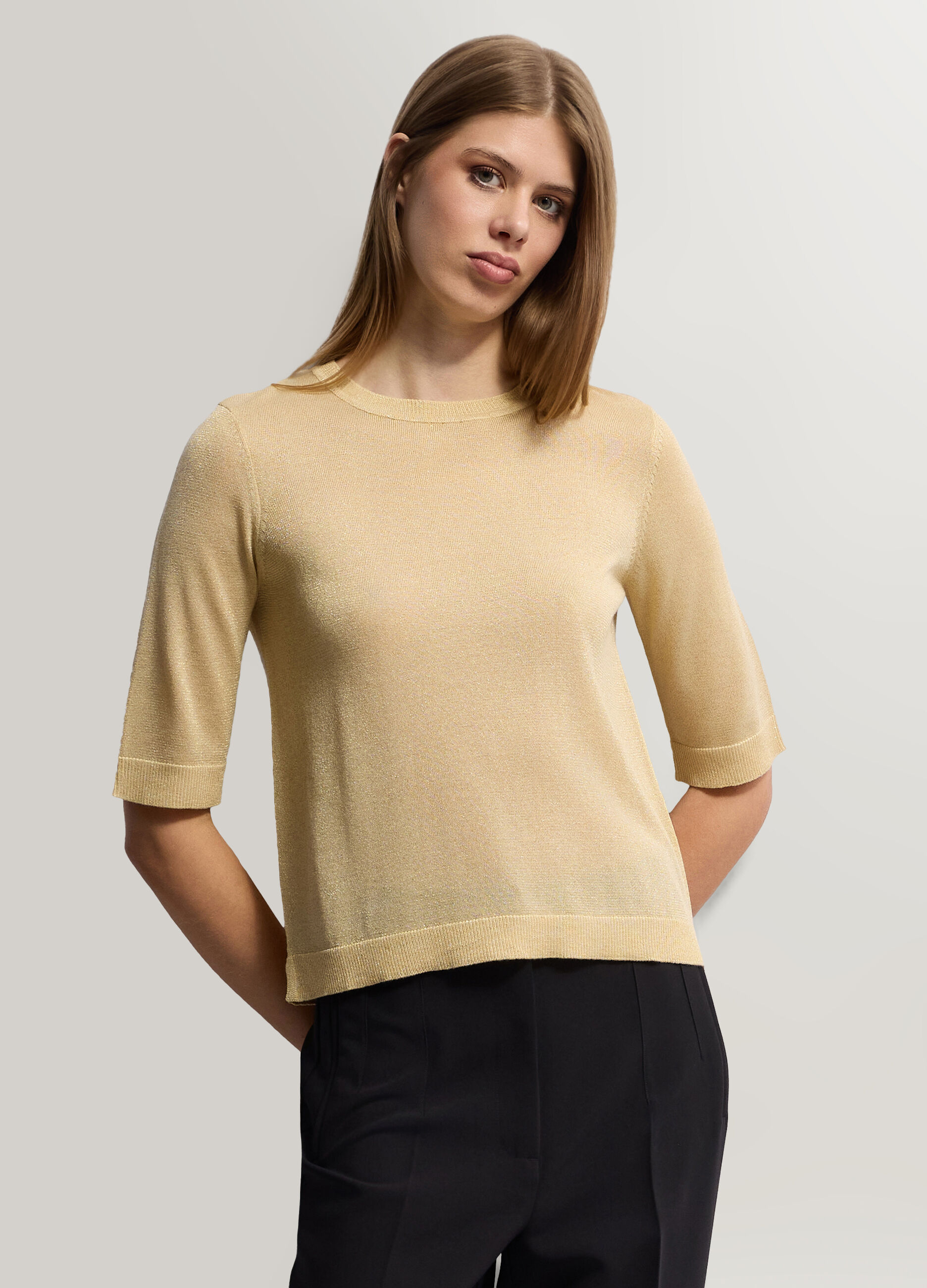 Maglia girocollo rasata donna_0