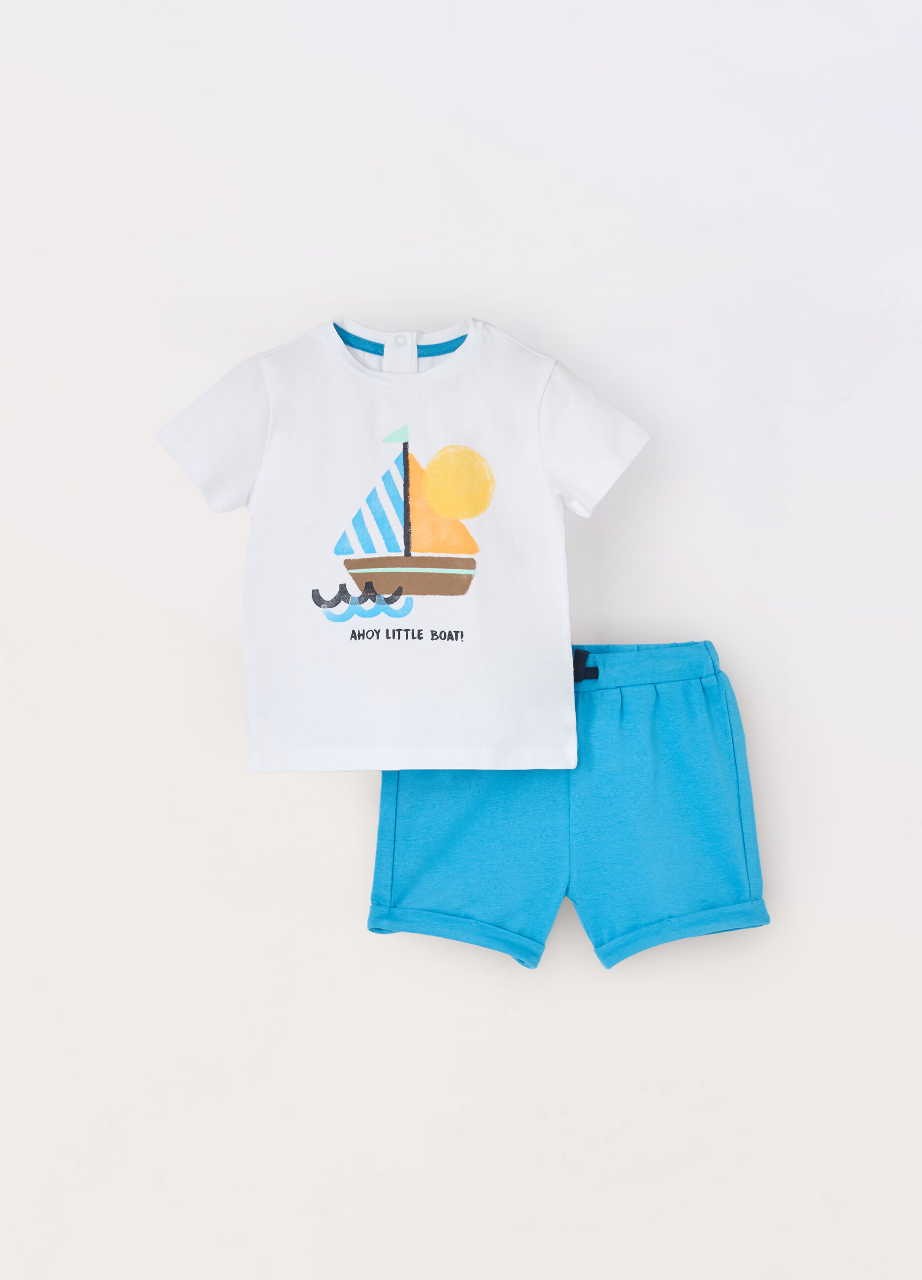 Jogging set in jersey di cotone stretch neonato_0
