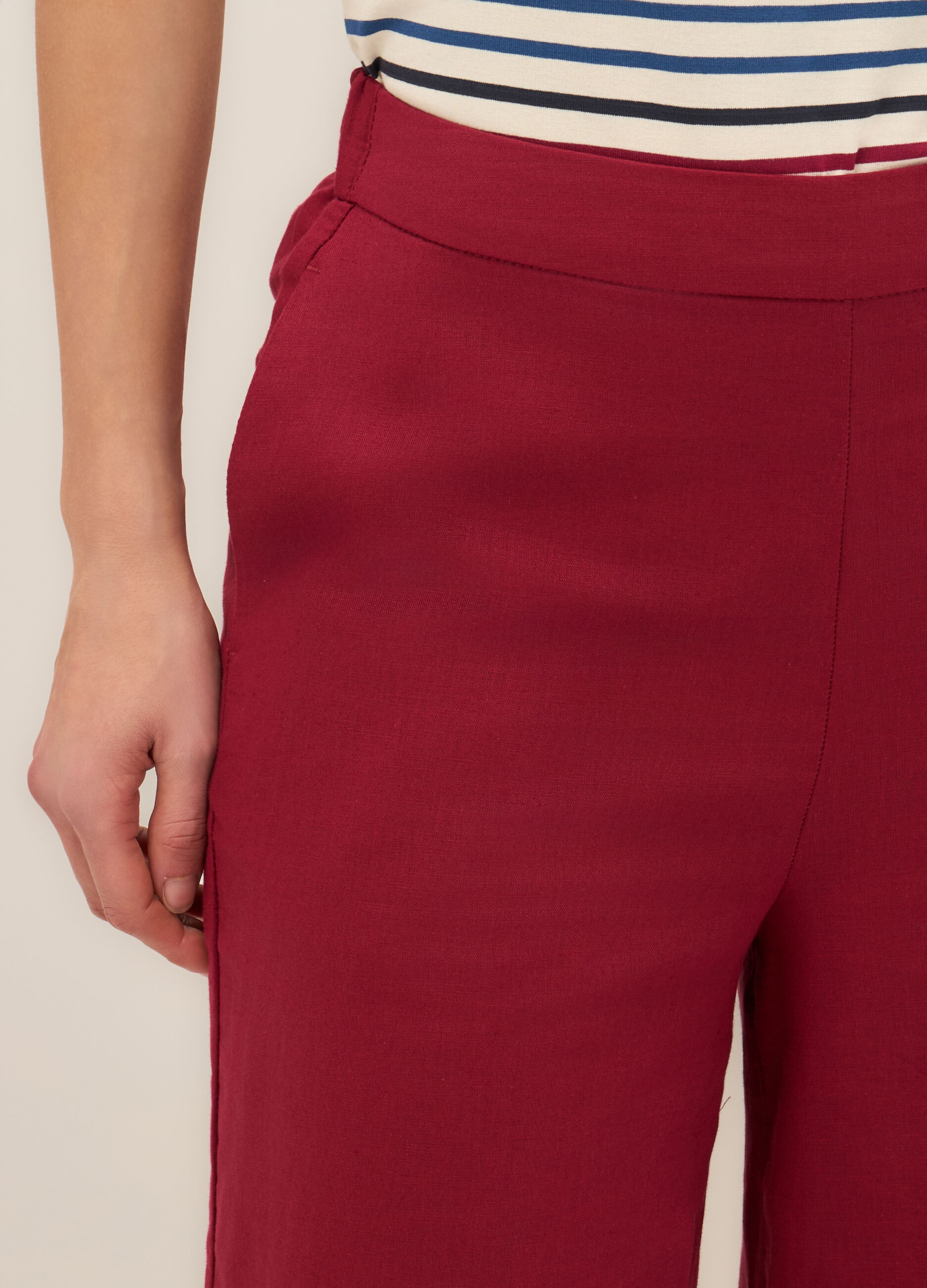 Pantaloni palazzo misto lino donna_2