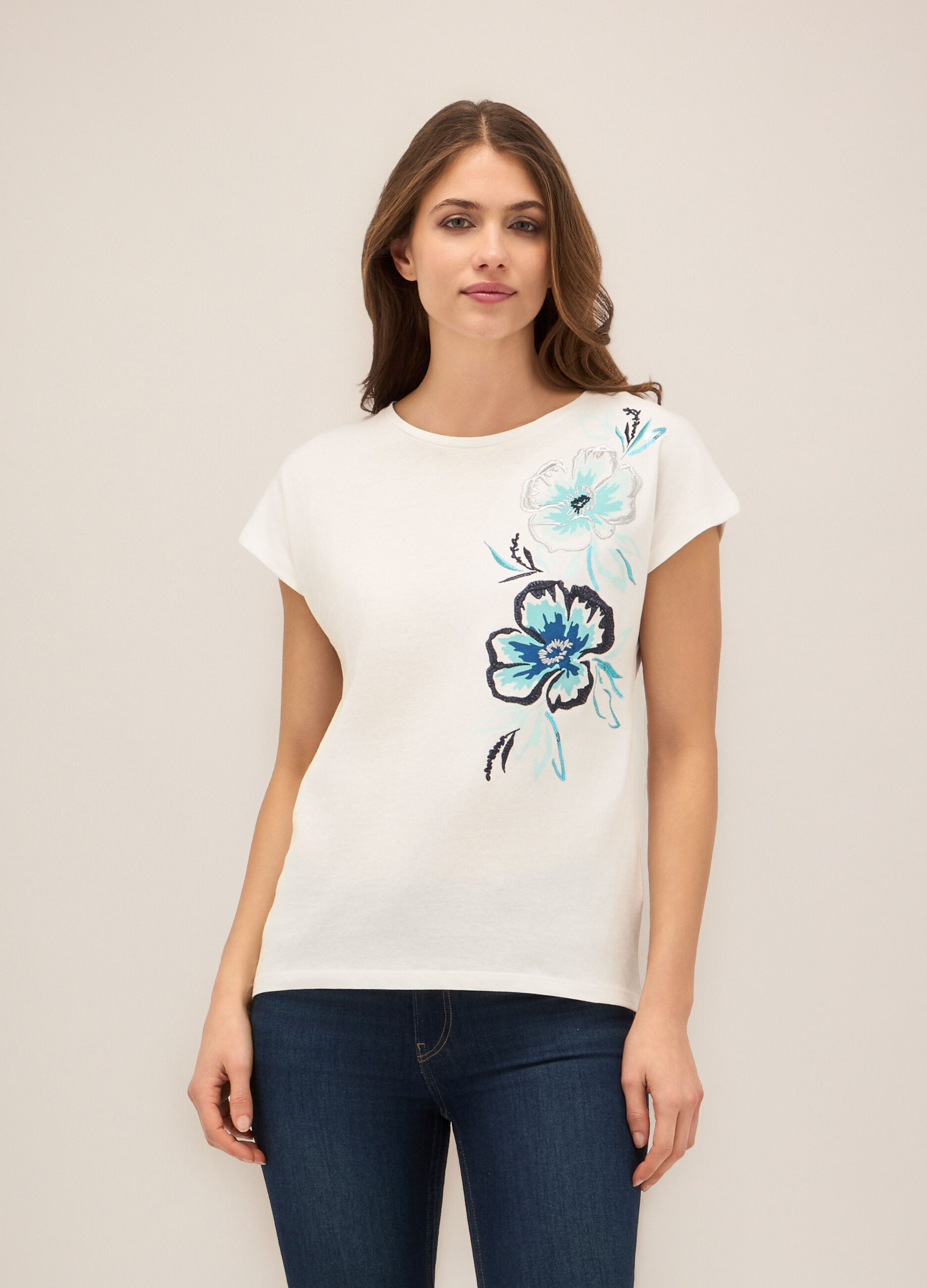 T-shirt in puro cotone donna_0