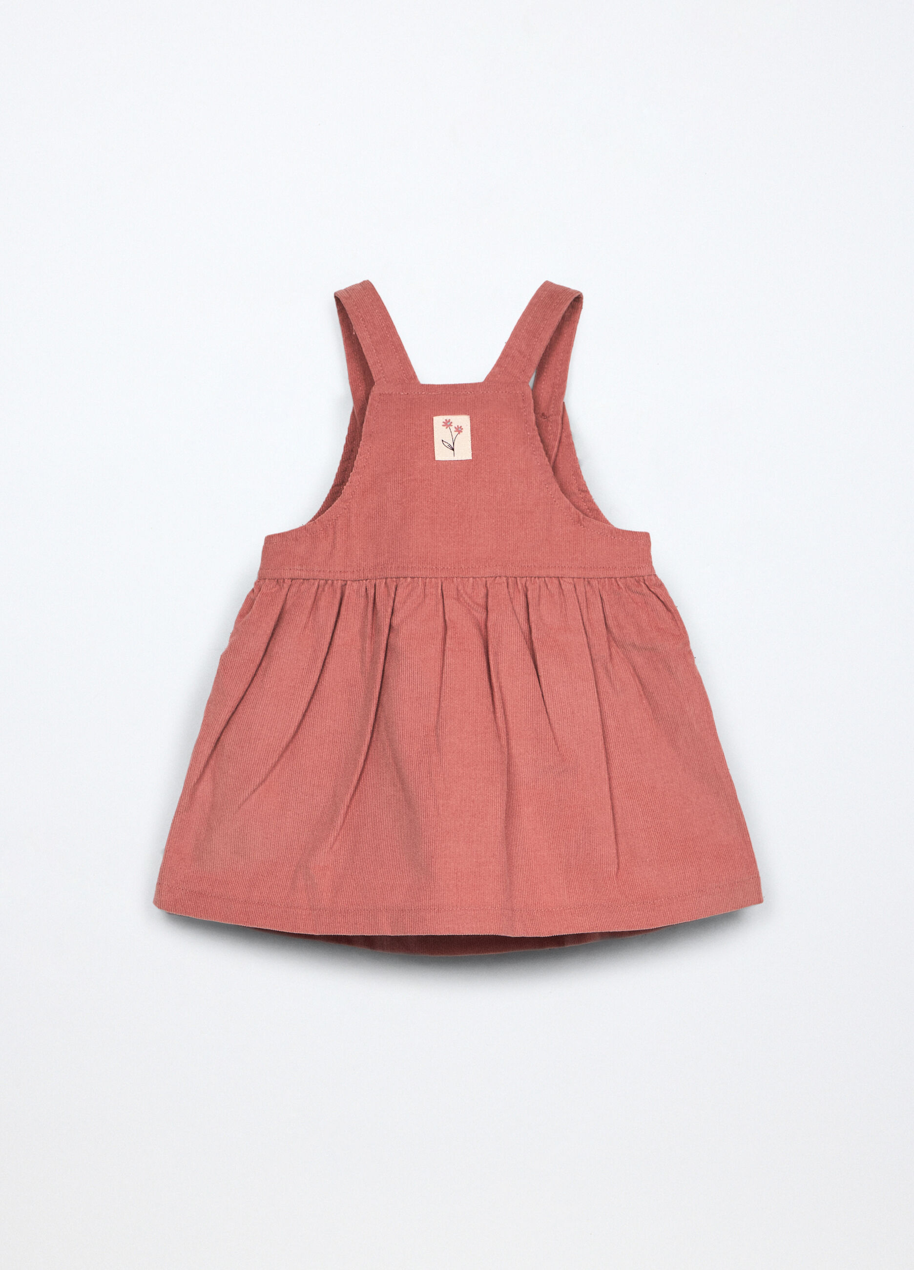 Vestito-salopette in velluto a coste neonata_0