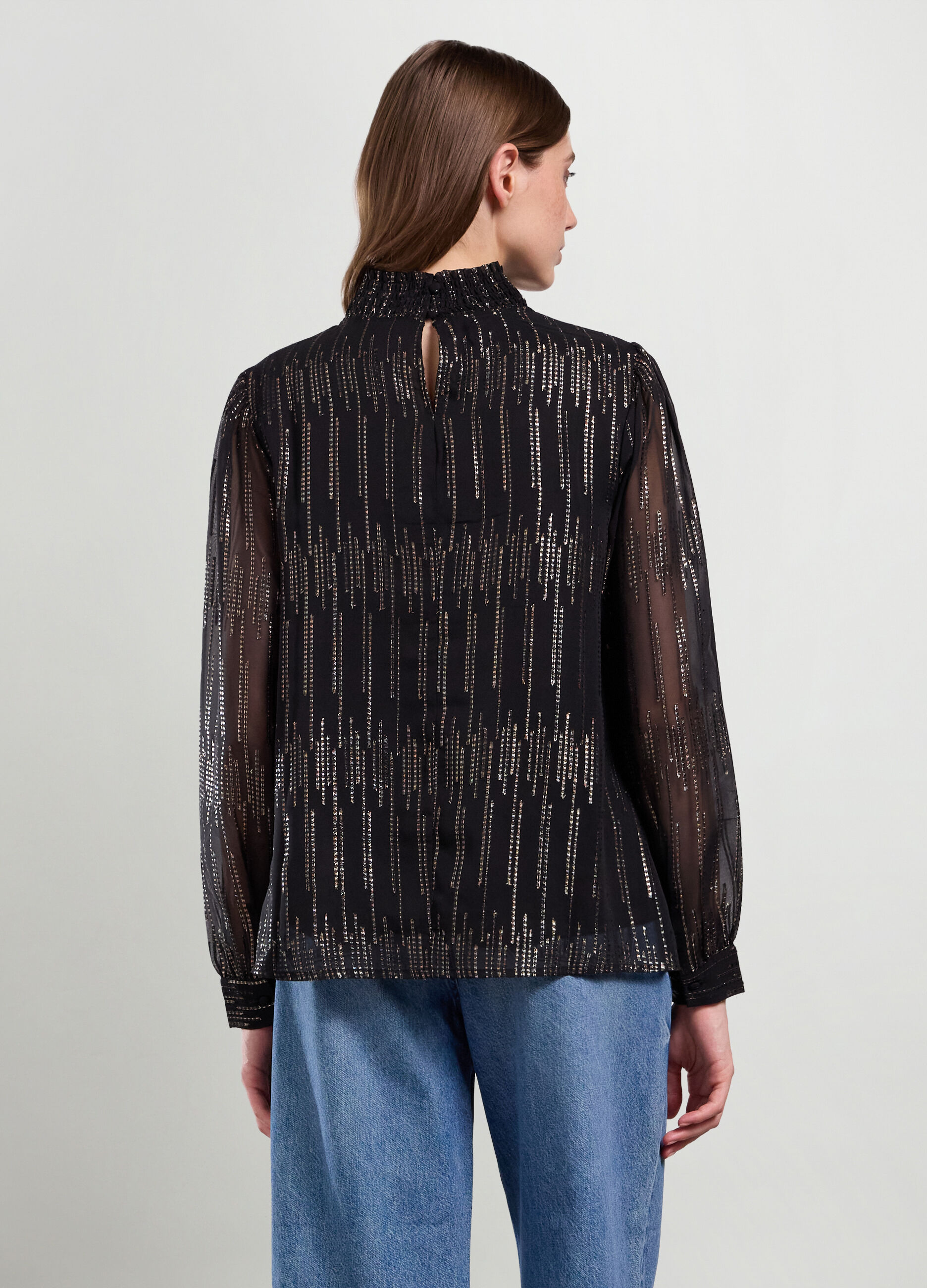 Blusa con filo lurex donna_1