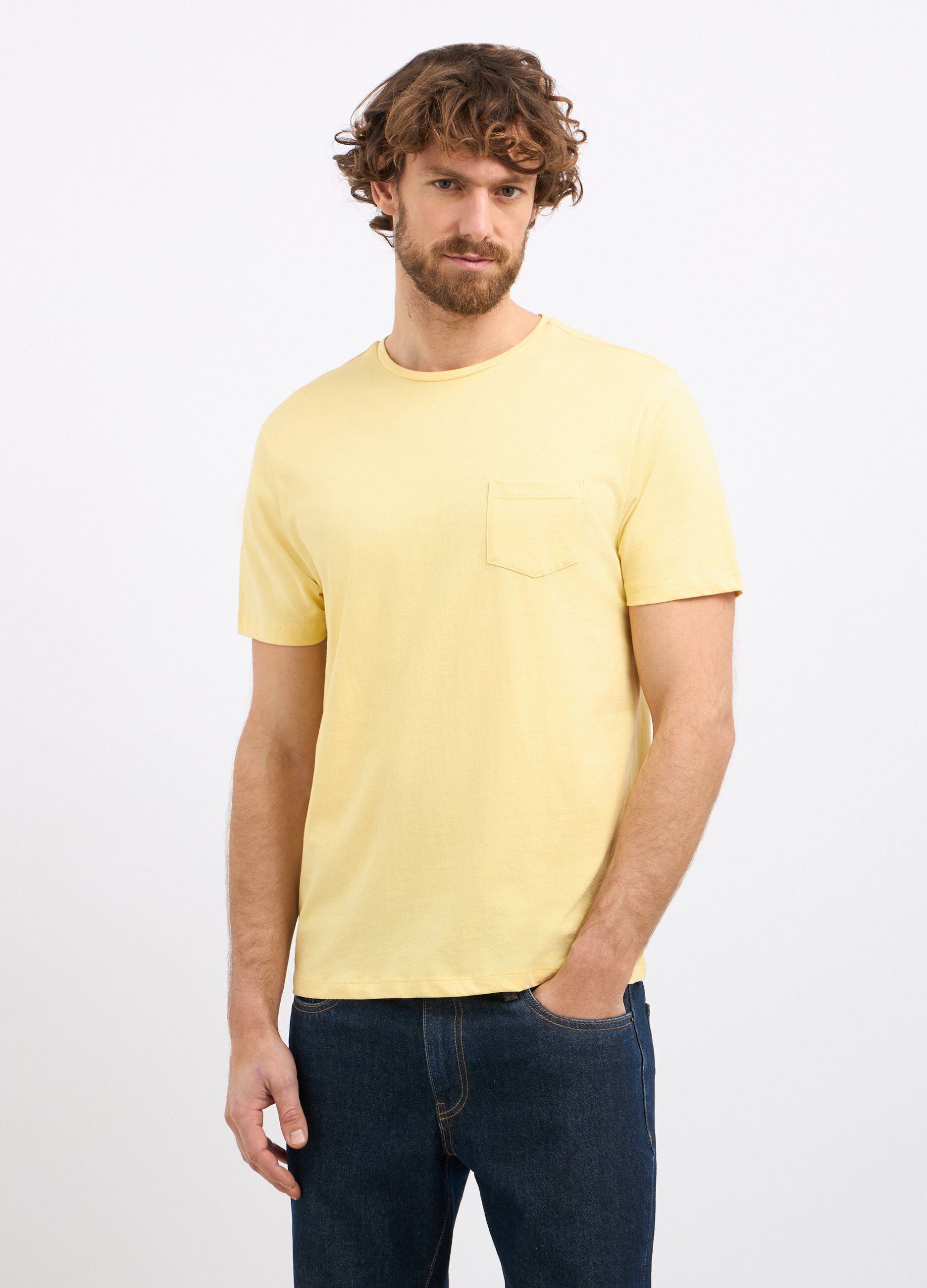 T-shirt con taschino in puro cotone uomo_0