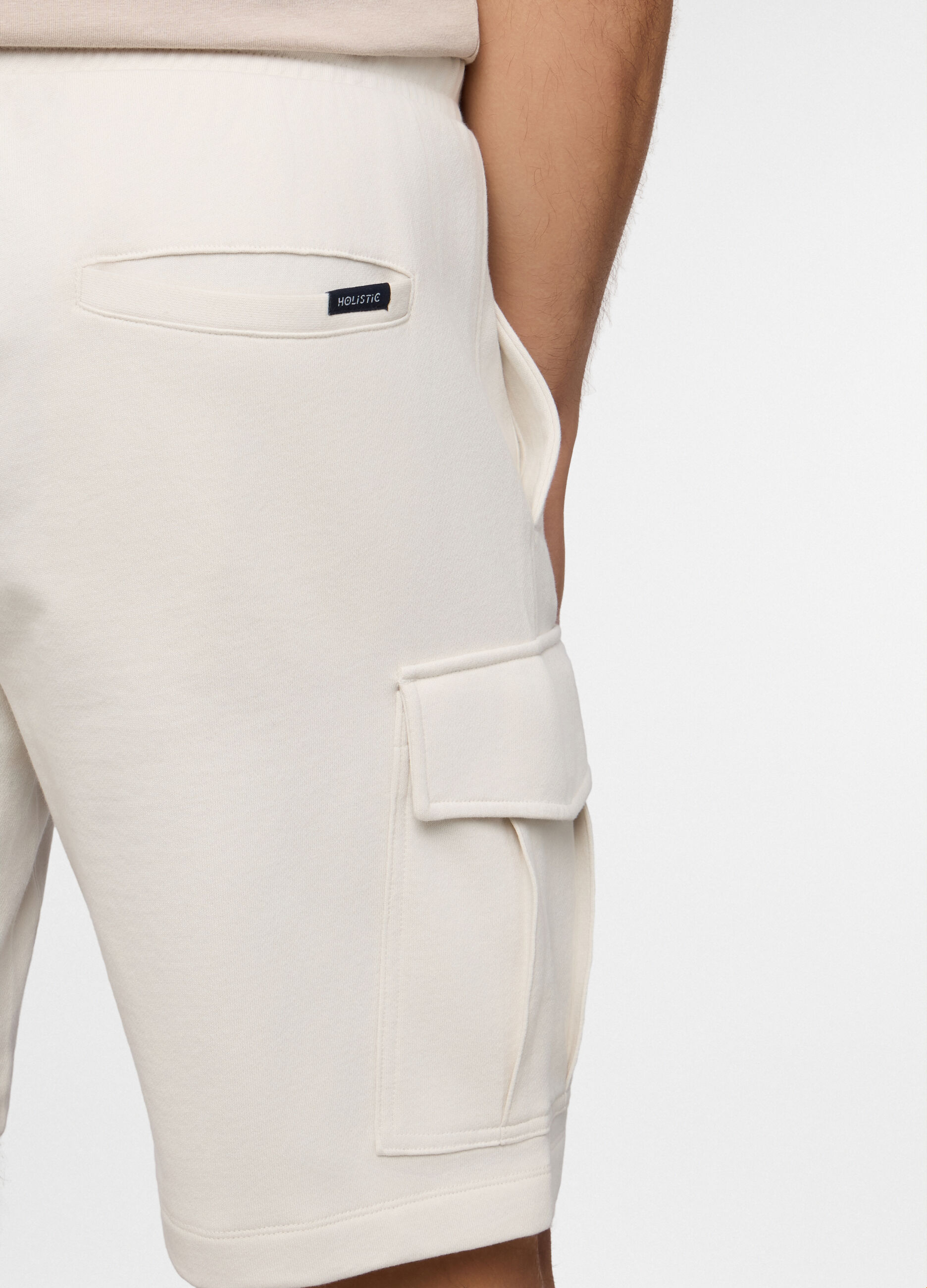 Pantaloncini cargo in felpa di cotone uomo_2