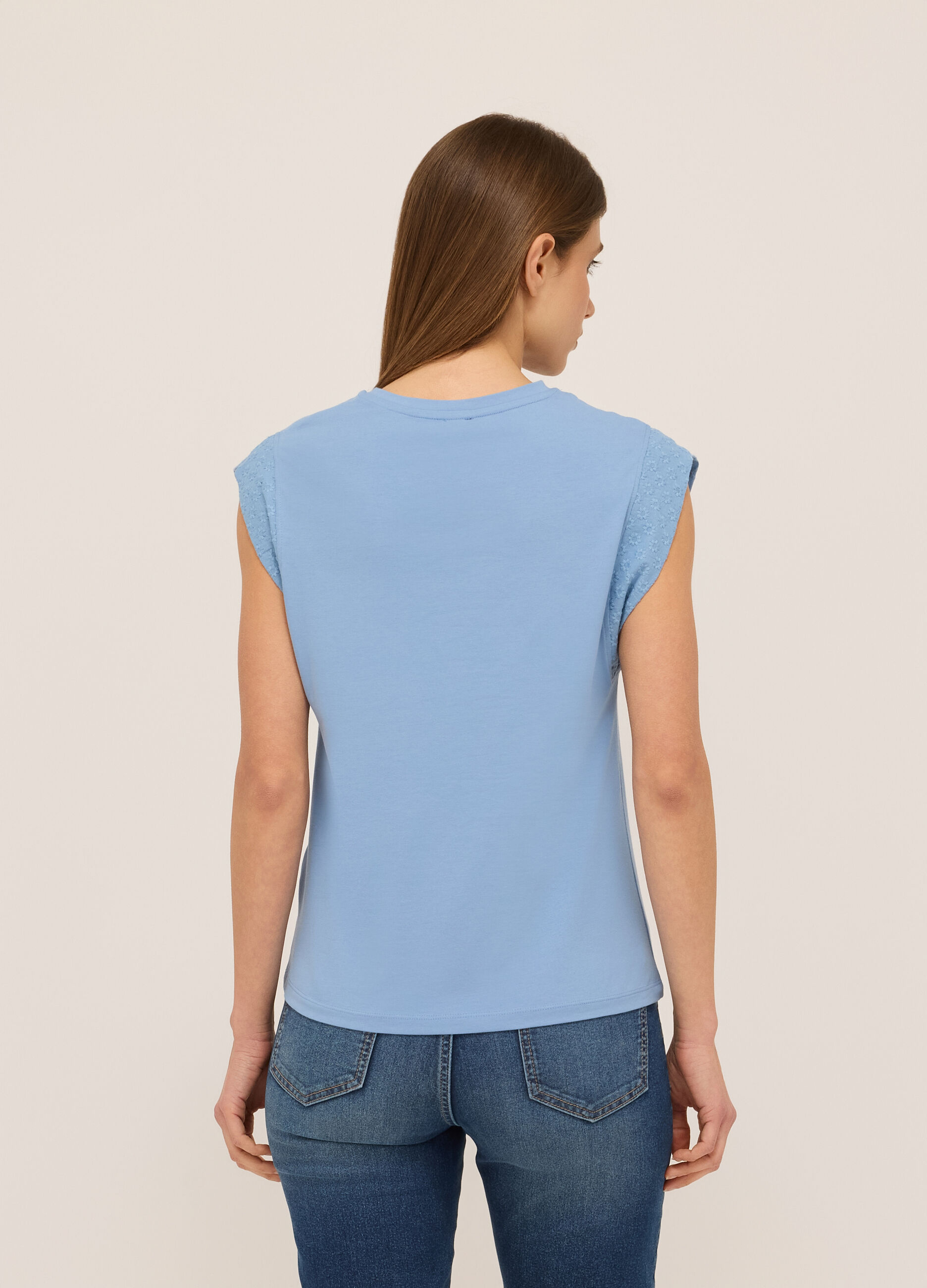 Canotta in jersey di cotone stretch donna_1