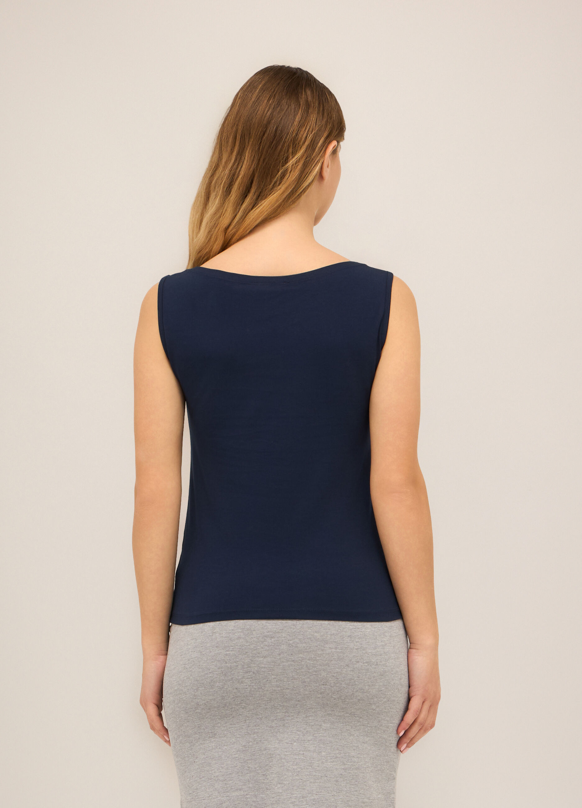 Gonna in jersey di cotone stretch donna_1