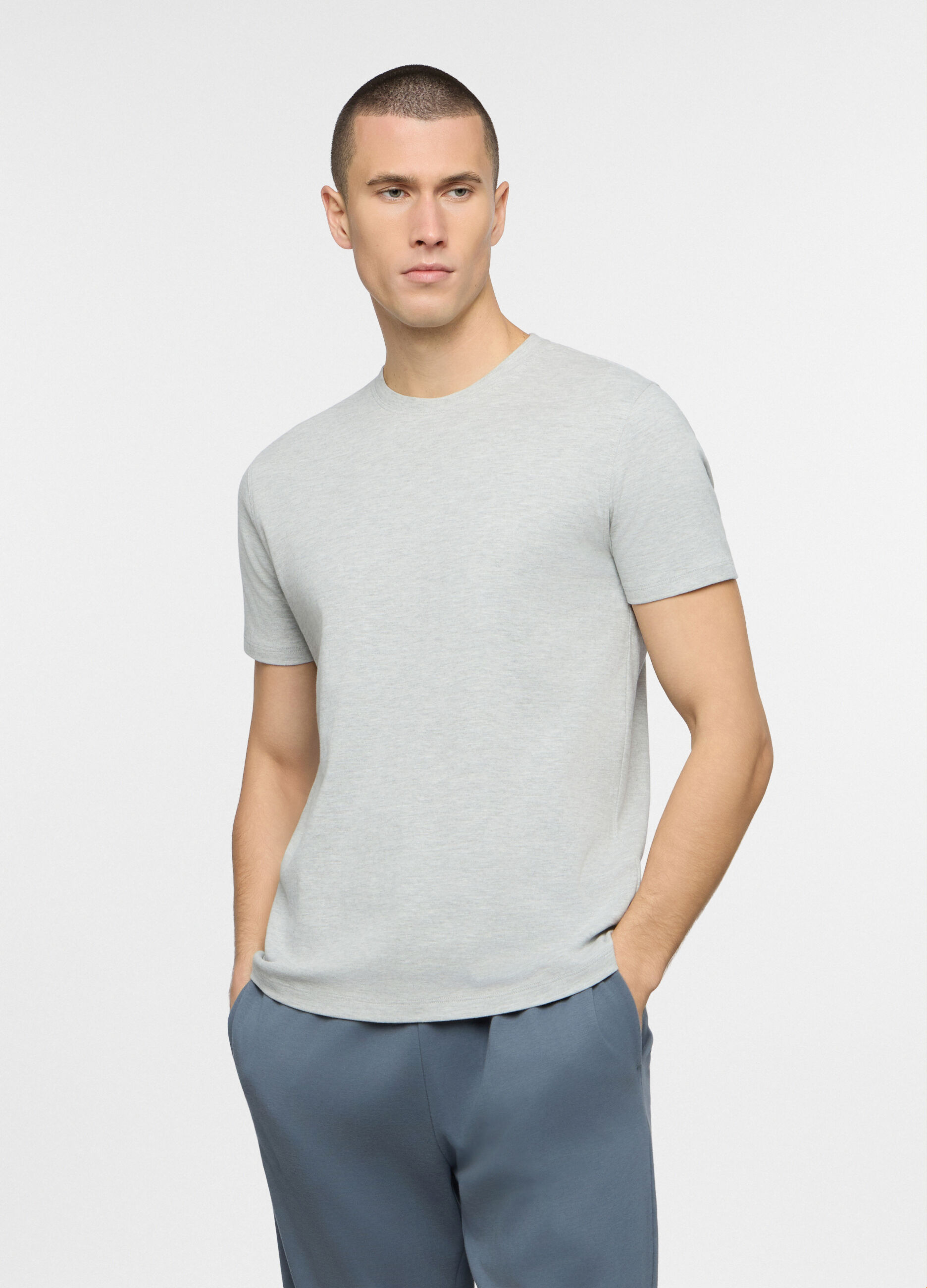 T-shirt girocollo in interlock di cotone uomo_0