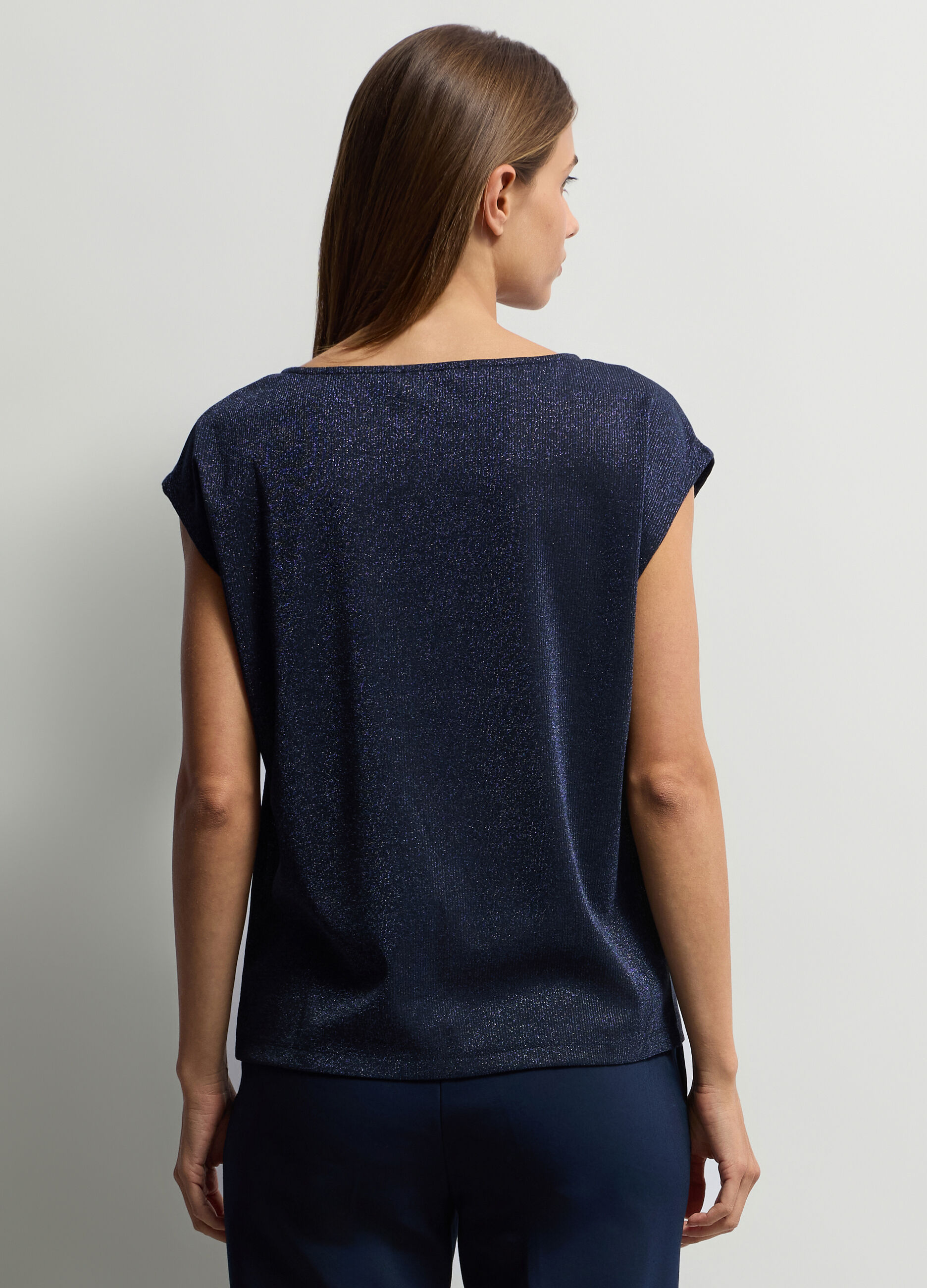 Top girocollo in costina stretch donna_1