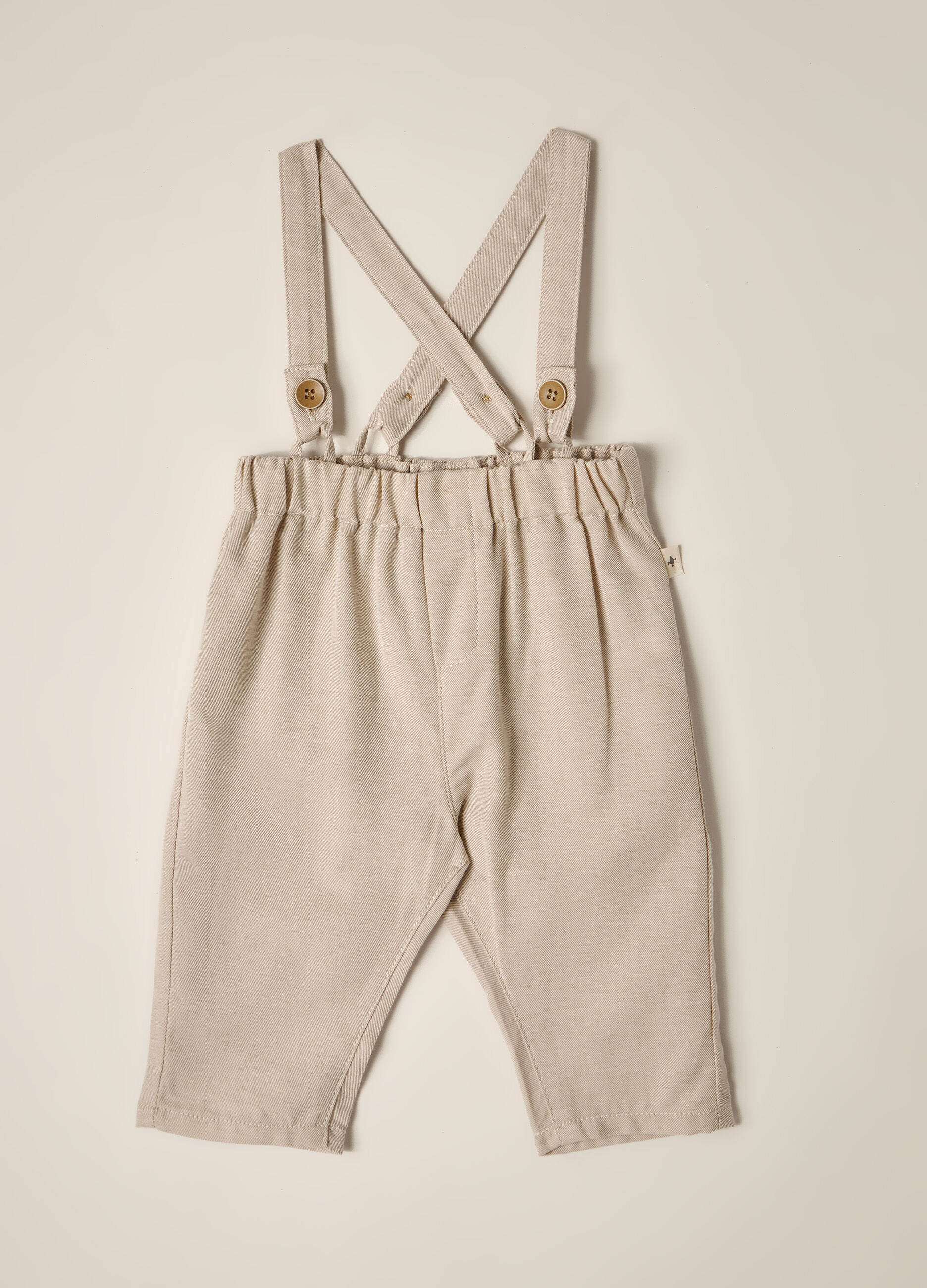 Pantaloni in twill misto lino IANA neonato_0