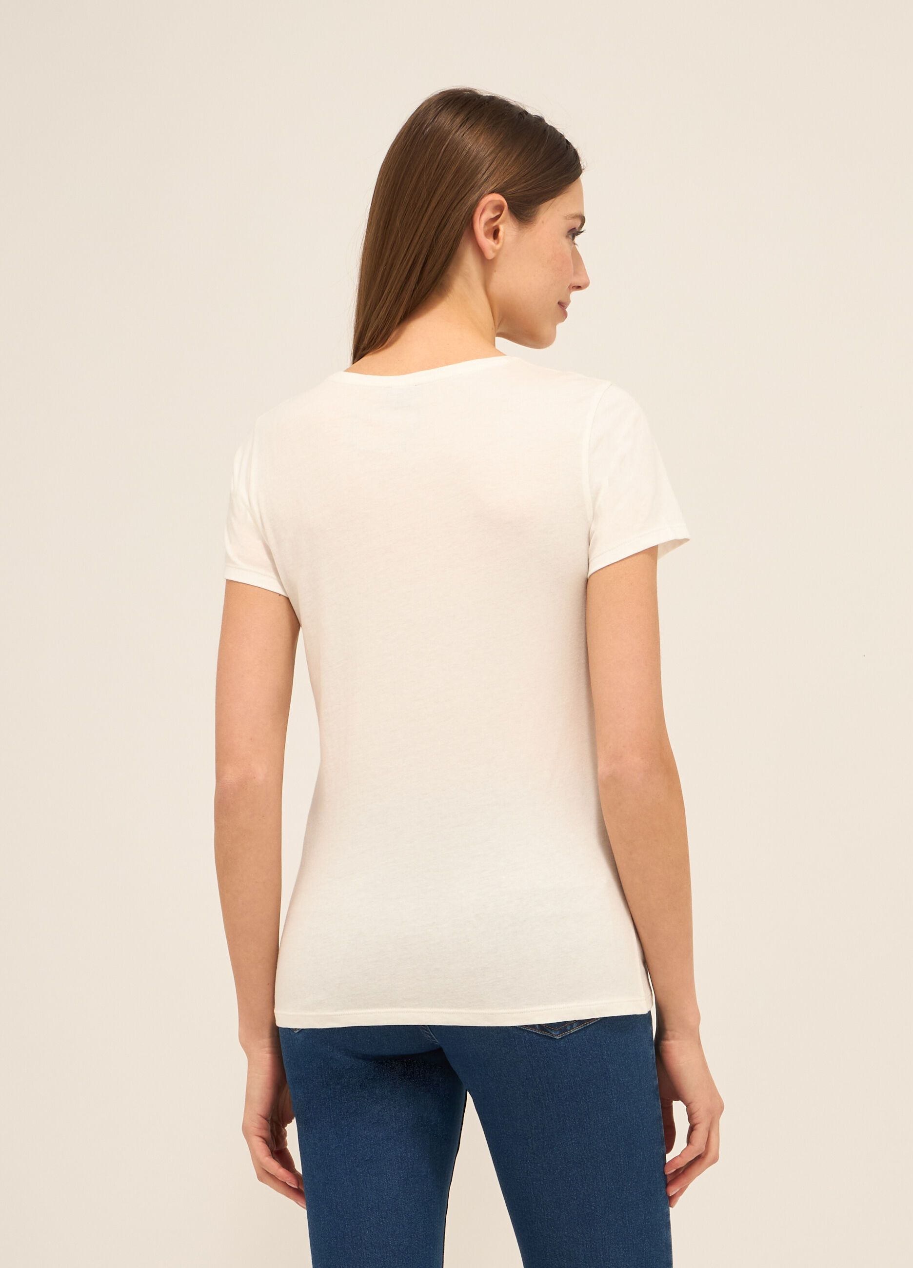 T-shirt in jersey di puro cotone donna_1