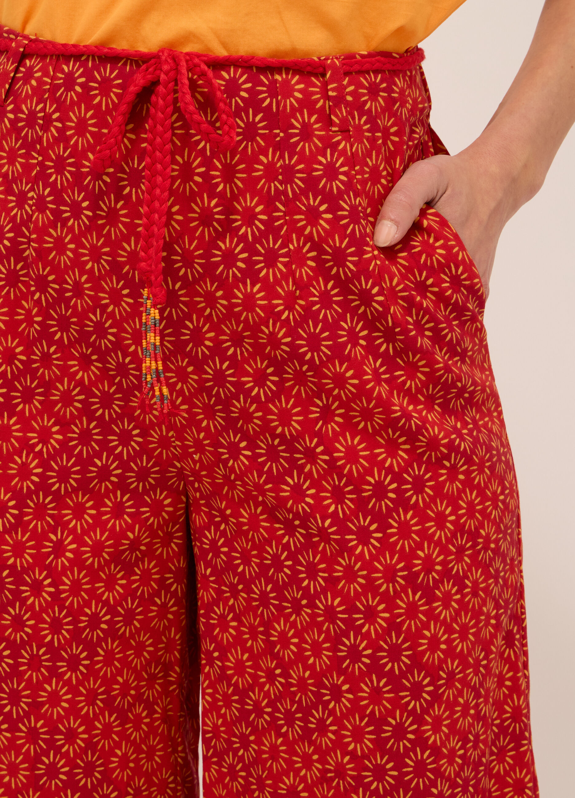 Pantaloni in pura viscosa con stampa donna_2
