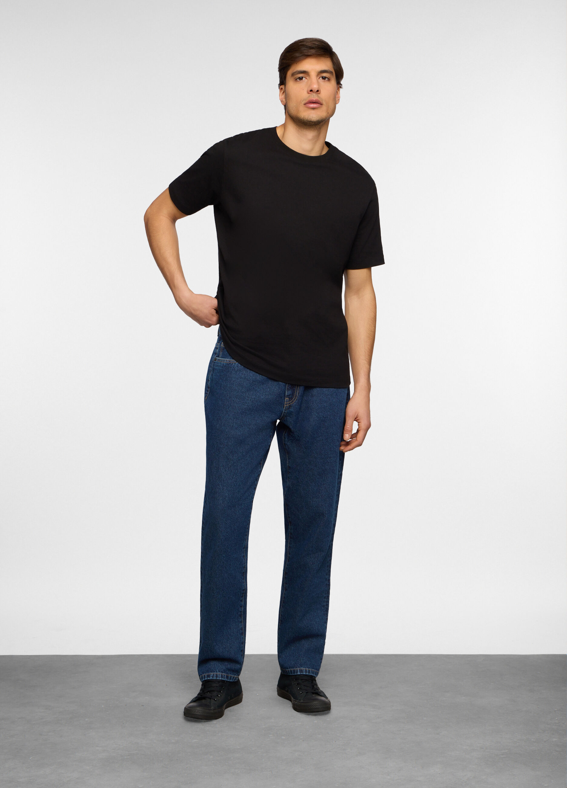 Jeans 5 tasche regular fit in denim uomo_0