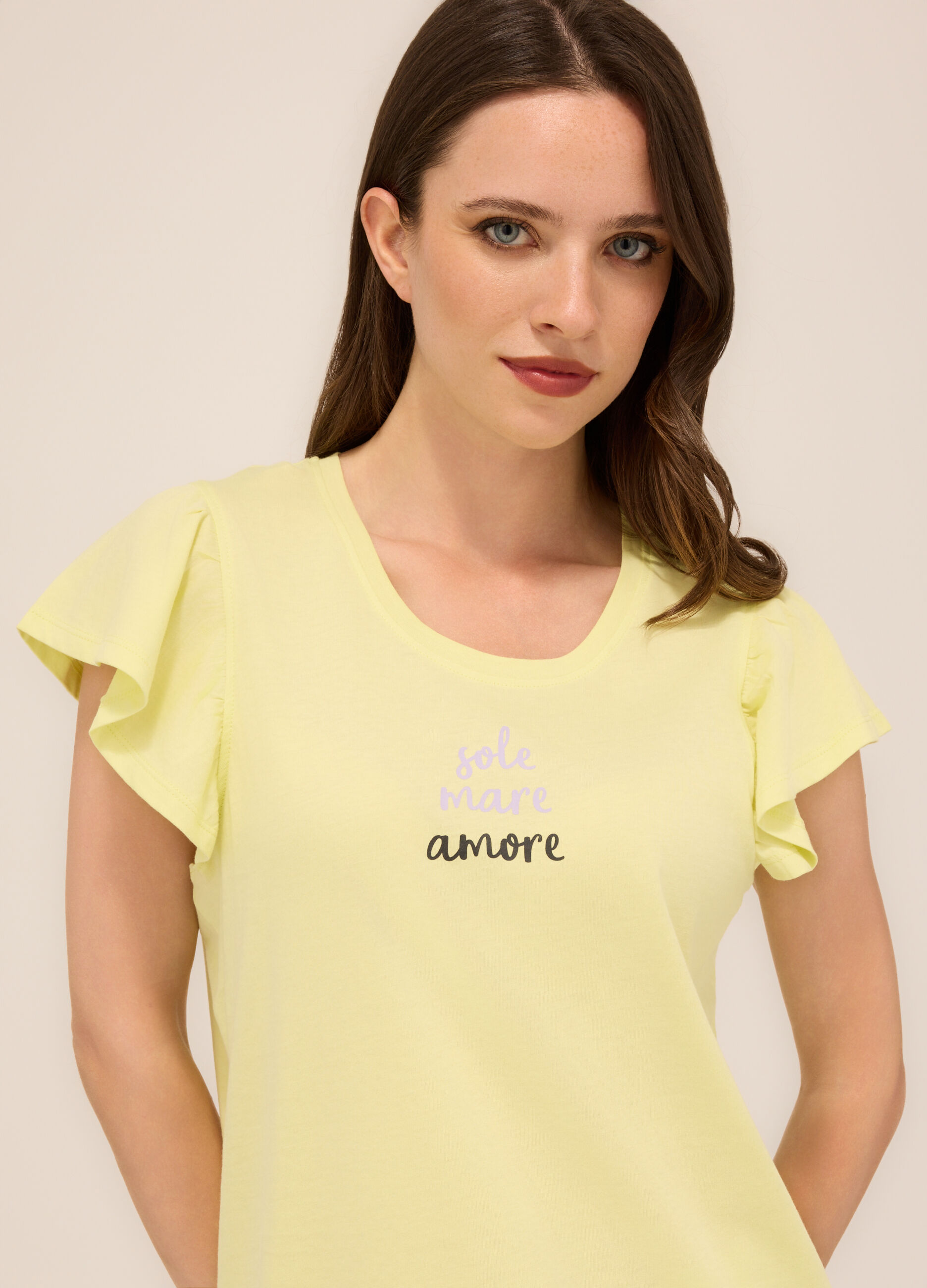 Set pigiama corto in jersey di puro cotone donna_2