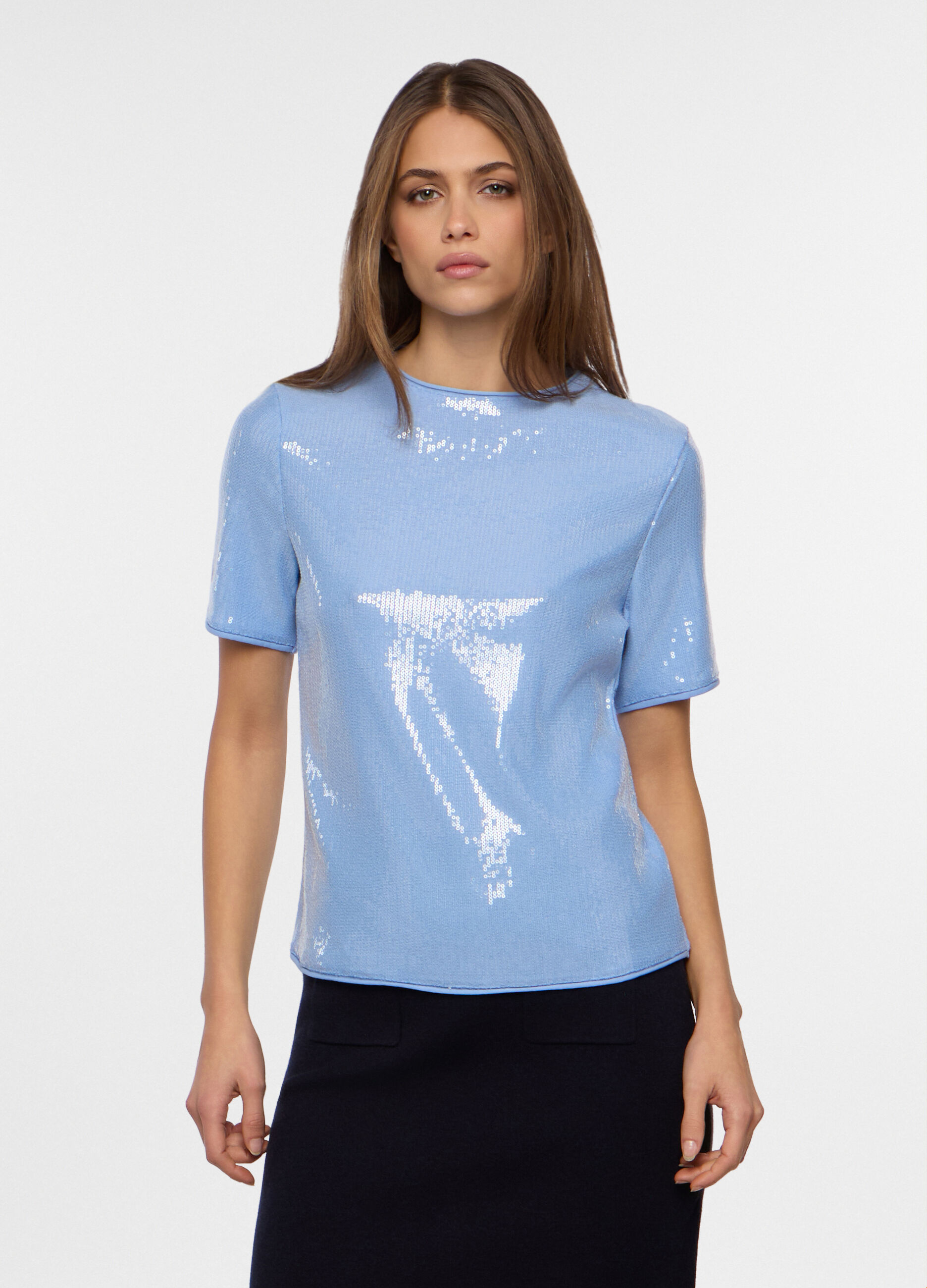 T-shirt con paillettes donna_0
