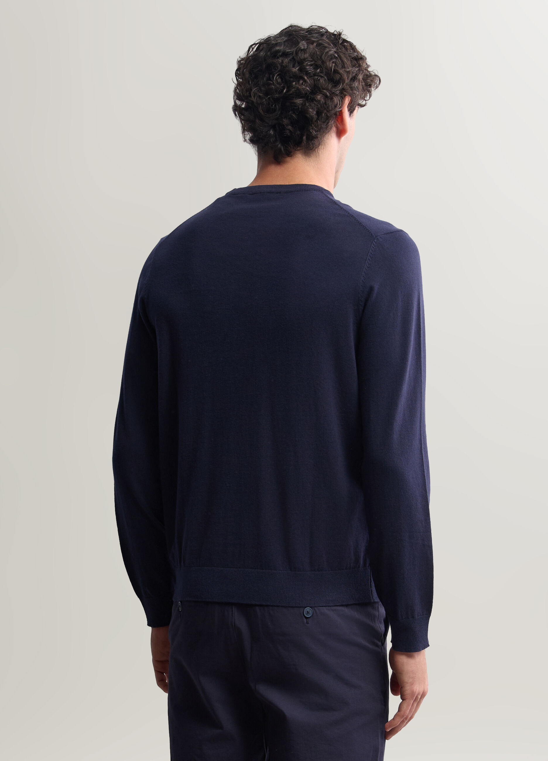 Maglione girocollo in misto cotone uomo_1