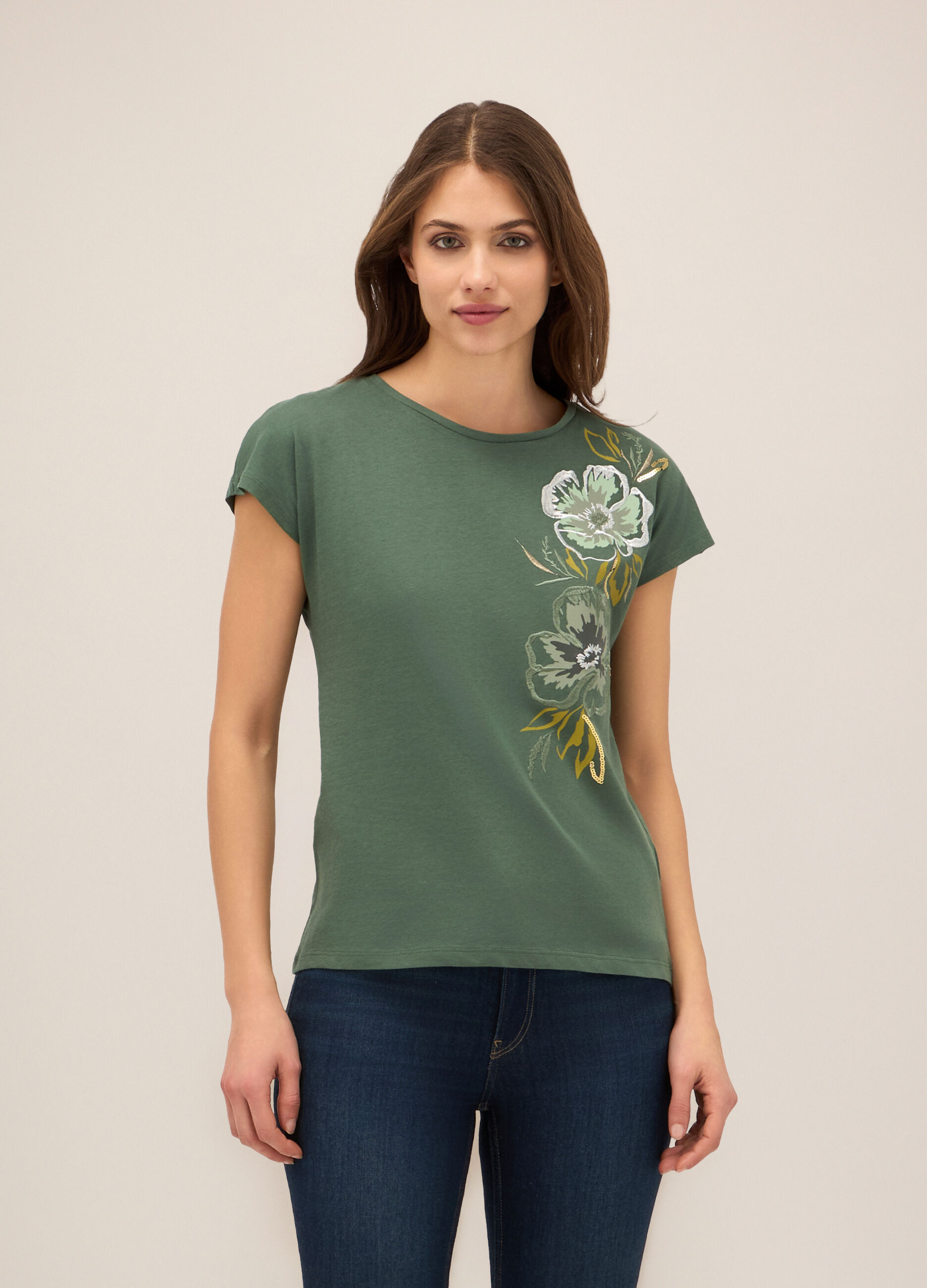 T-shirt in puro cotone donna_0