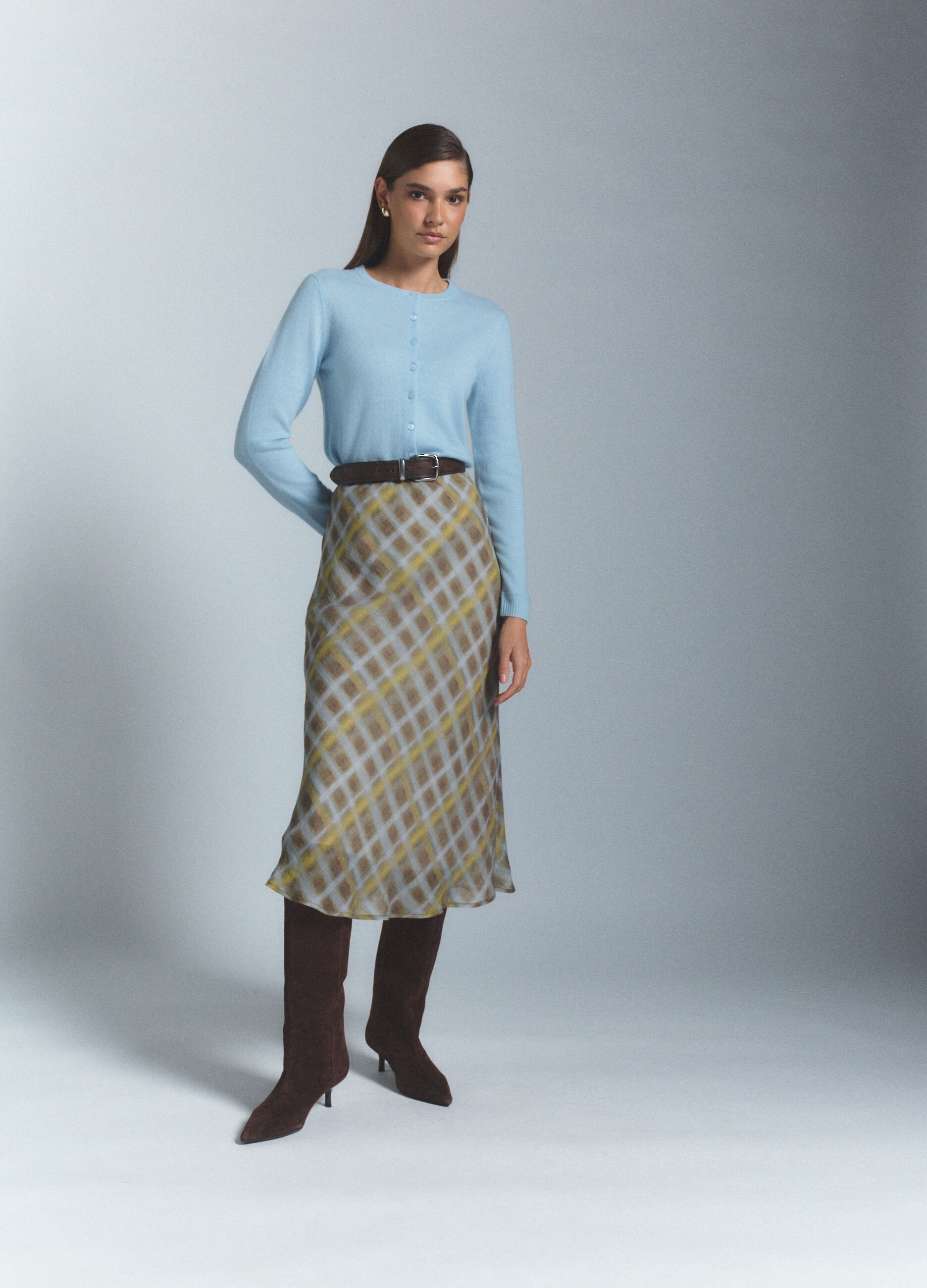 Cardigan girocollo in puro cashmere donna_4