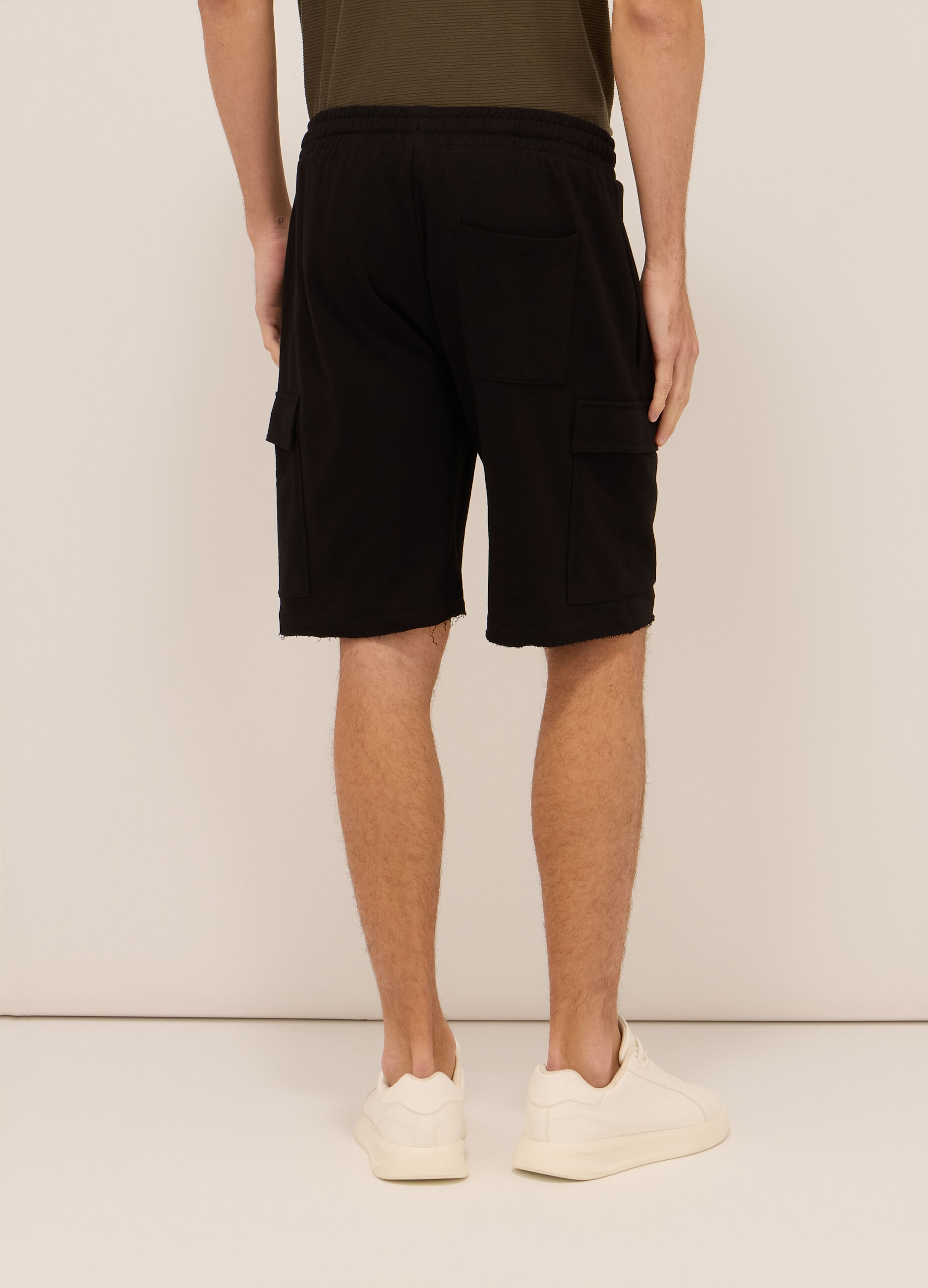 Shorts sportivi in felpa di cotone uomo_1