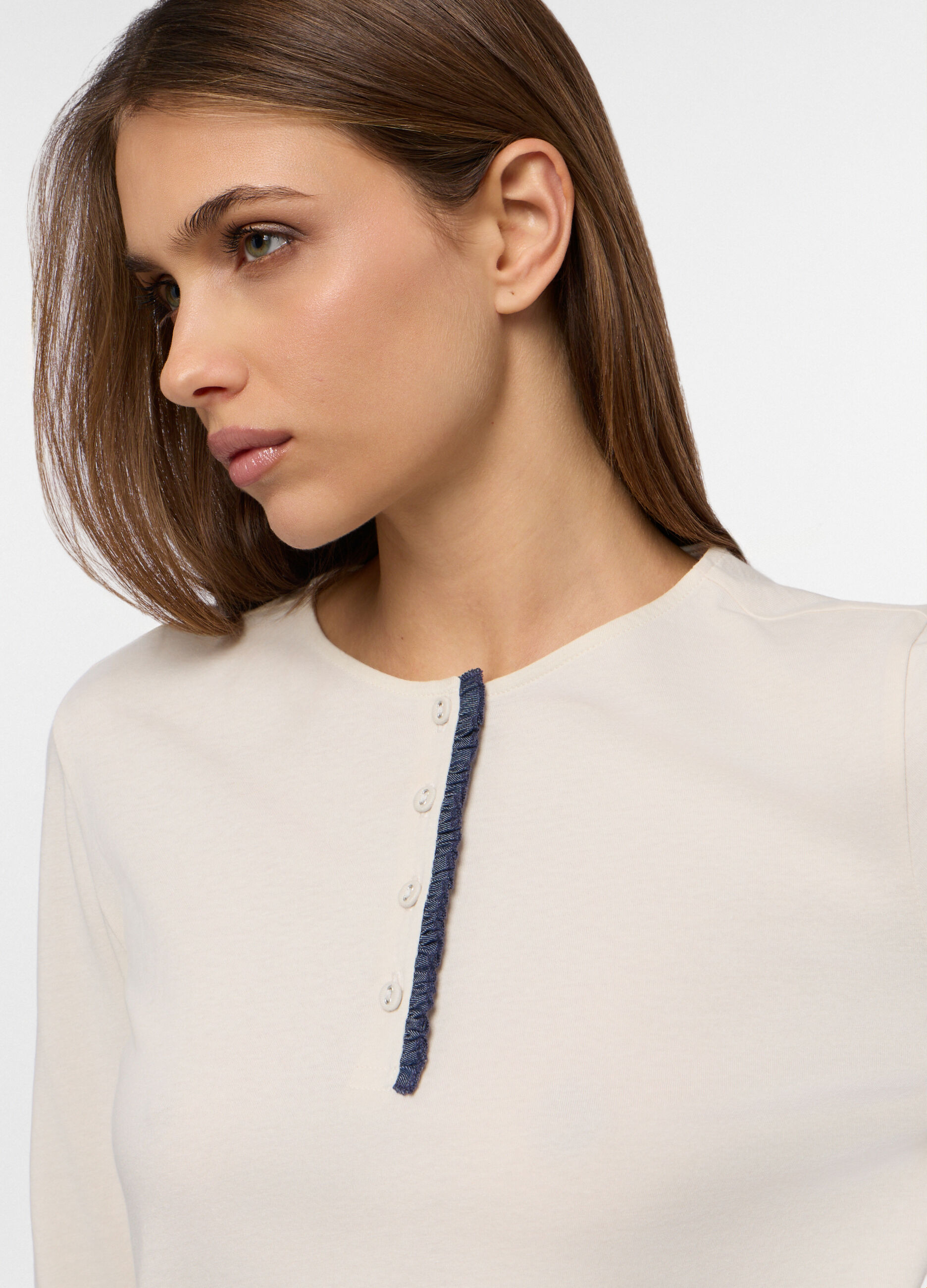 T-shirt in jersey di puro cotone donna_2