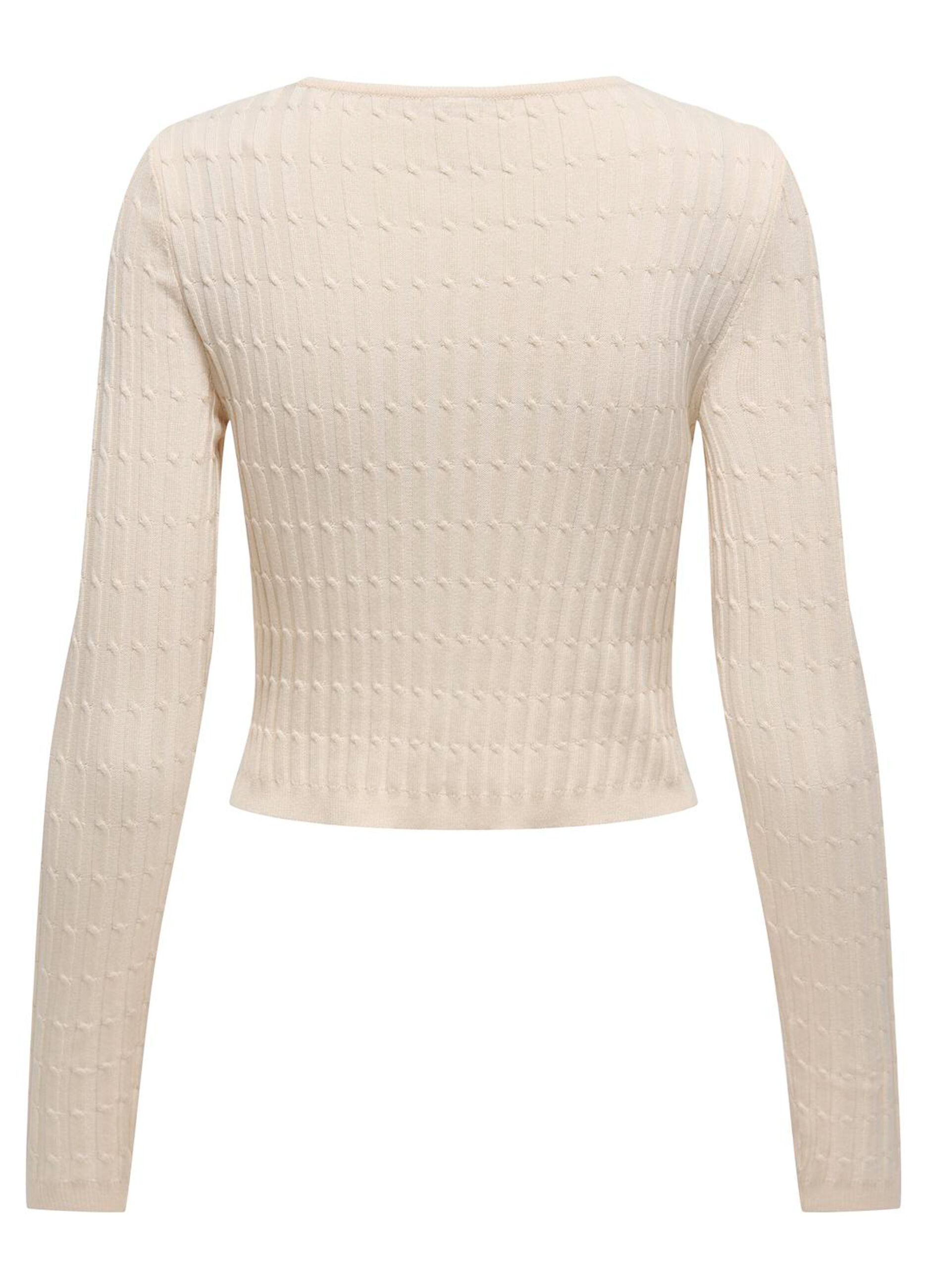 Tricot con lavorazione a treccia donna_1