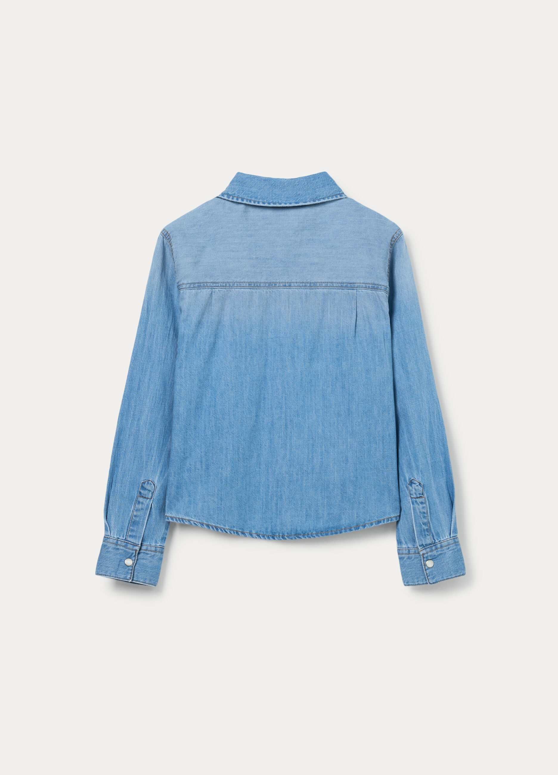 Camicia in denim di puro cotone ragazza_1