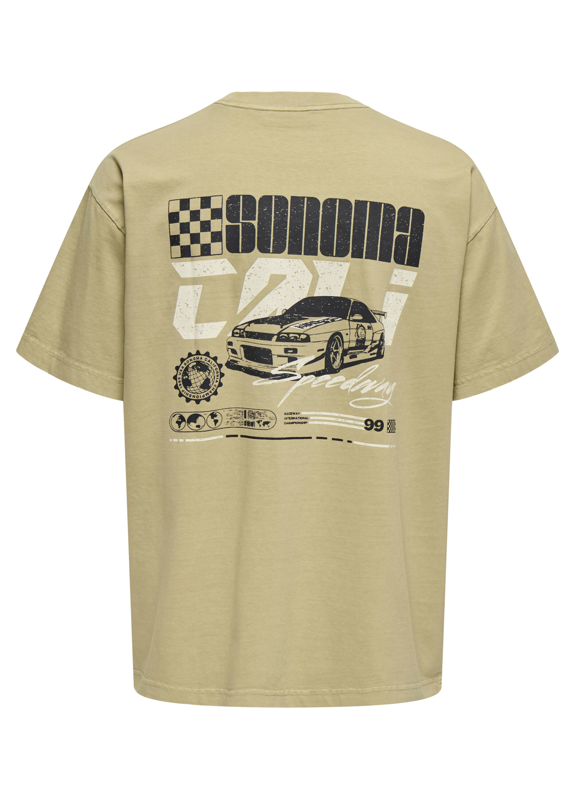 T-shirt oversize con stampa uomo_1