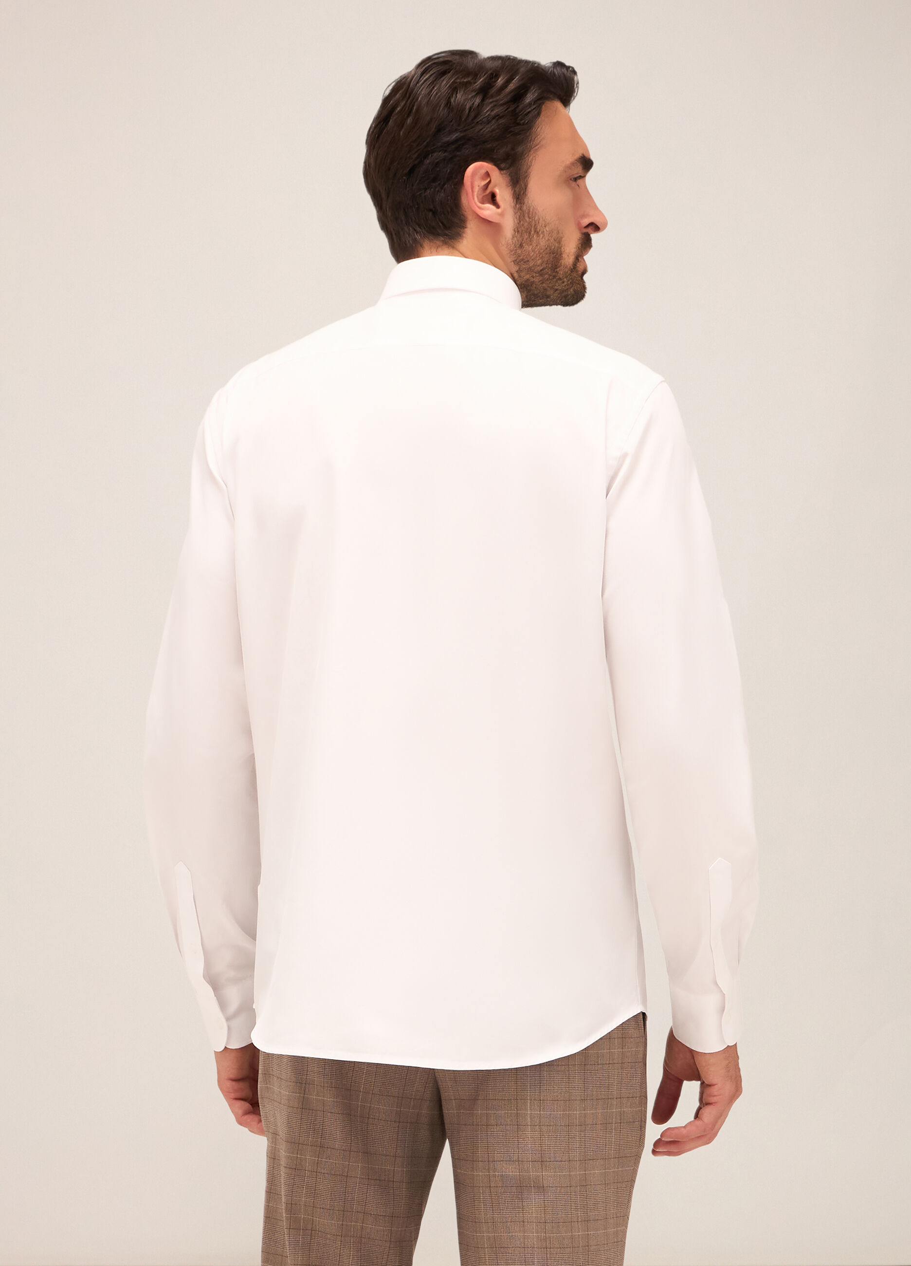 Camicia regular fit colletto francese in cotone uomo_1