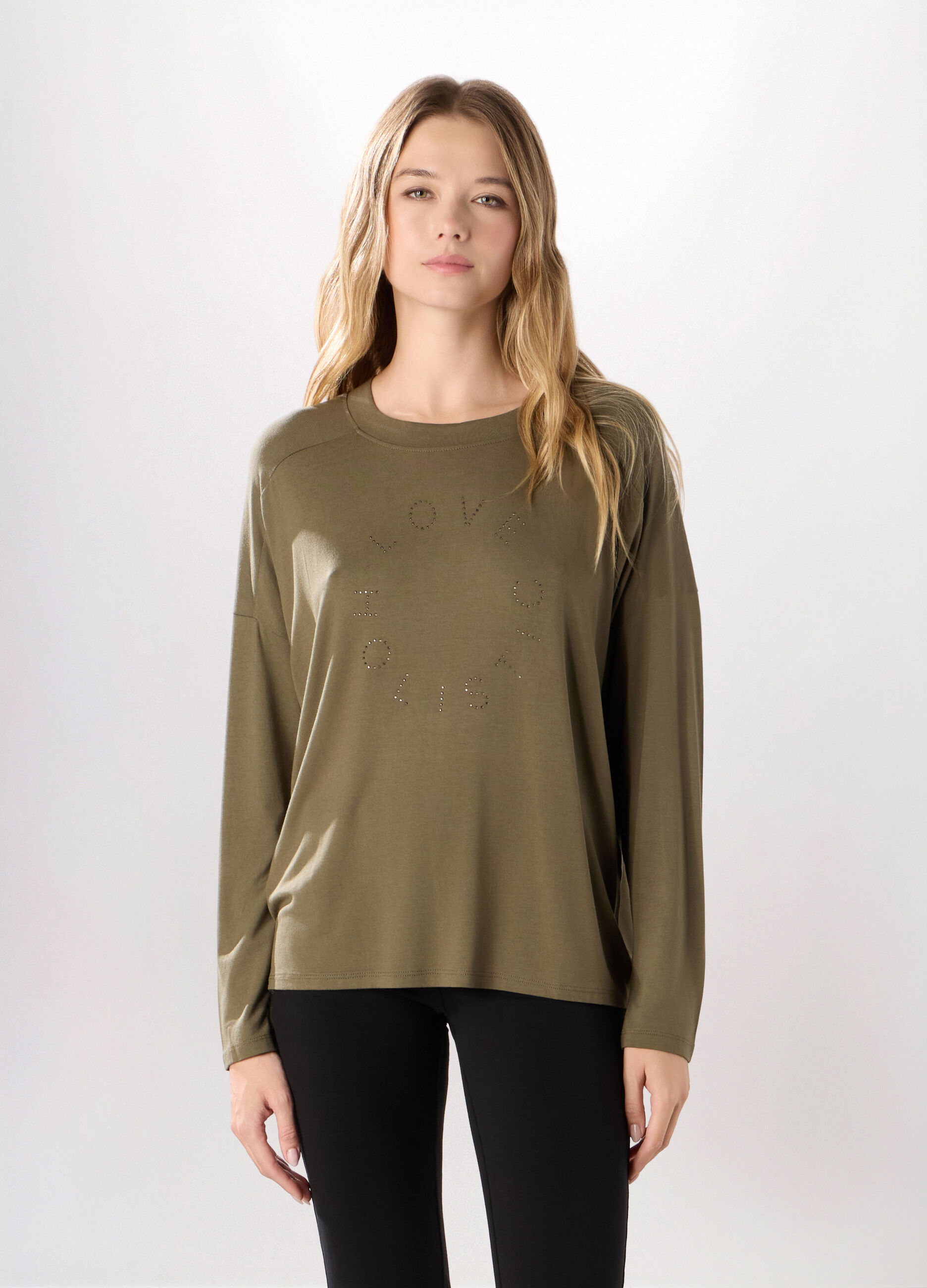 T-shirt in jersey di viscosa stretch donna_0