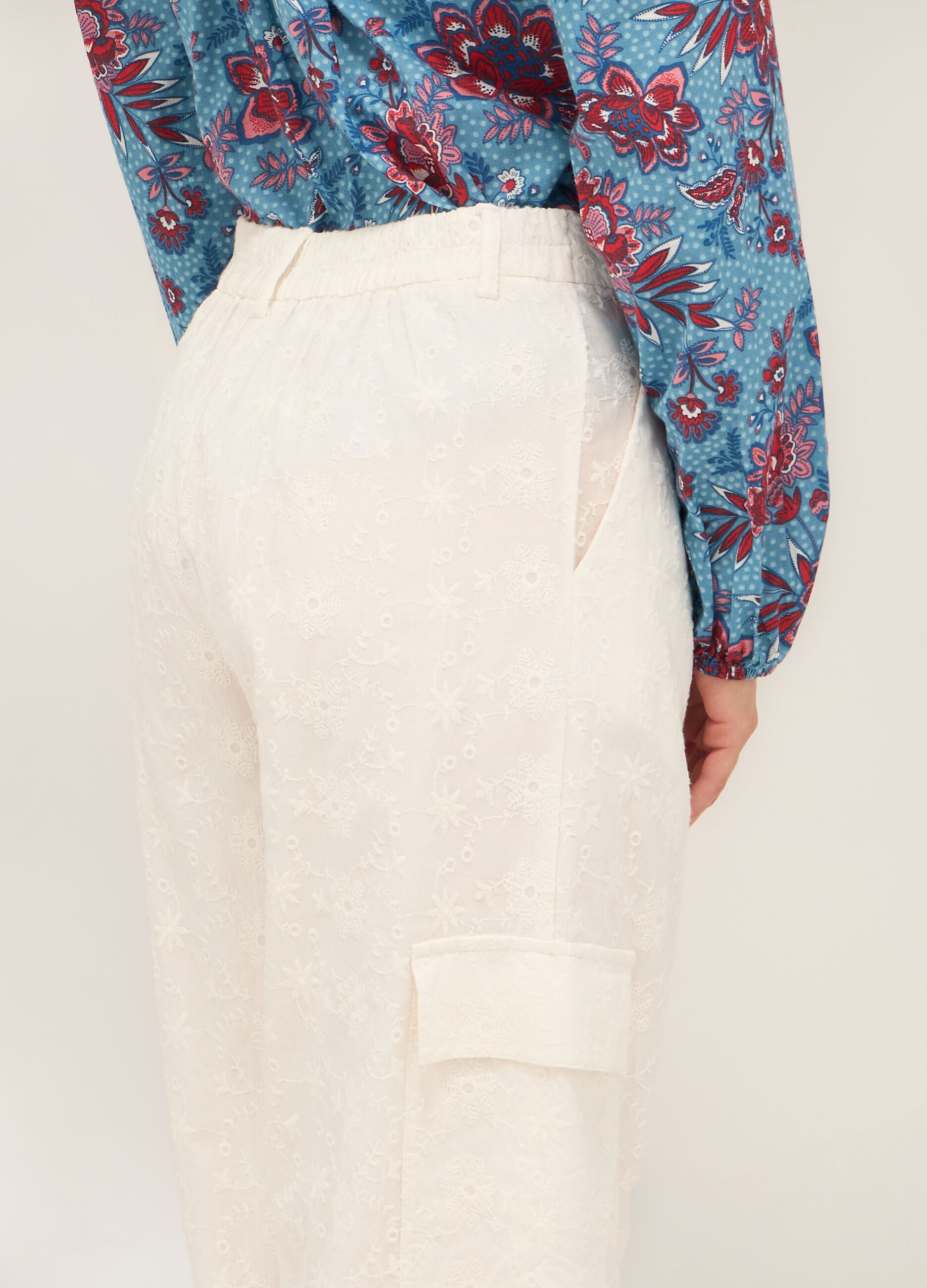 Pantaloni in sangallo di puro cotone donna_2