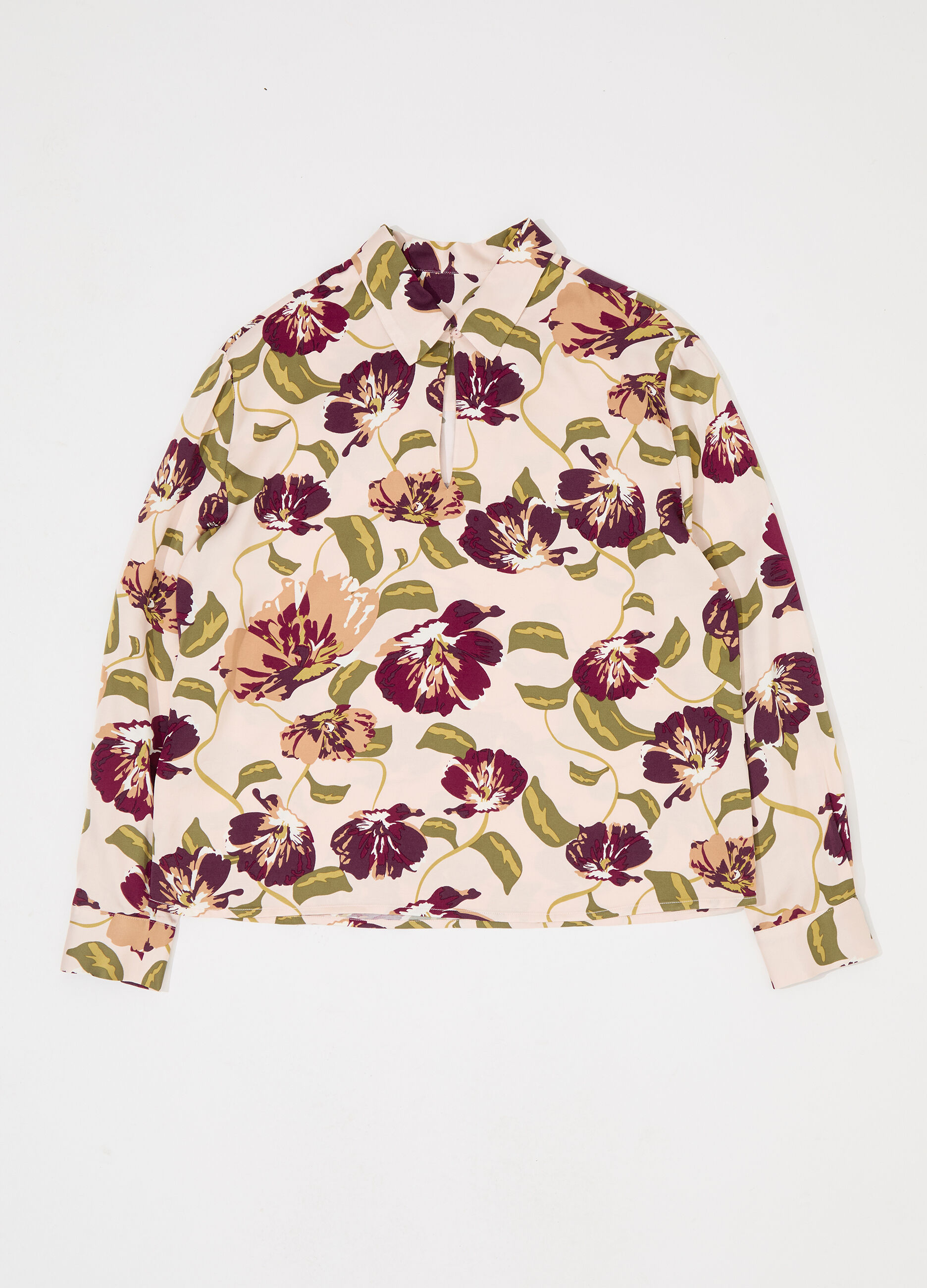 Camicia in viscosa satin in fantasia donna_4
