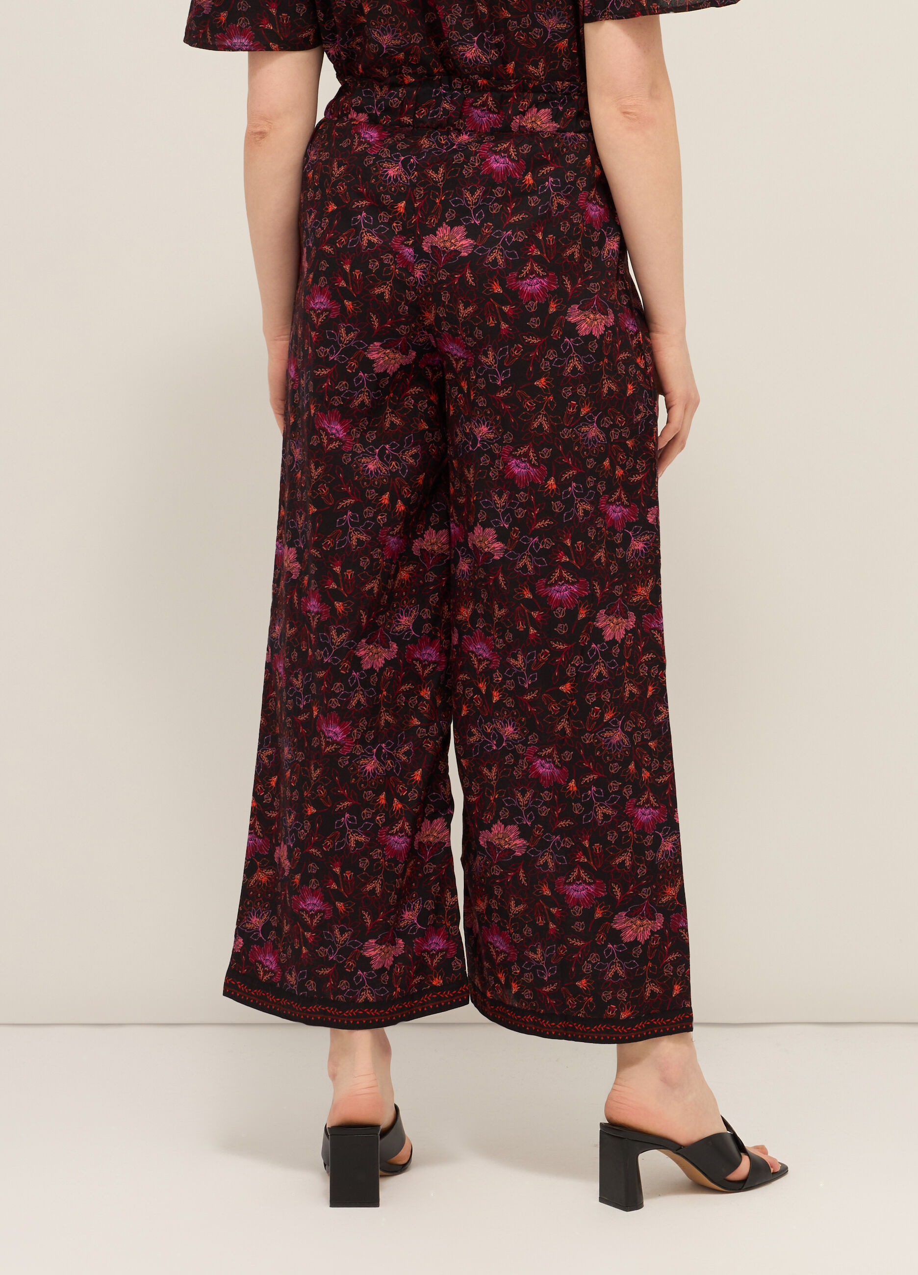 Pantalone palazzo in puro cotone donna_1