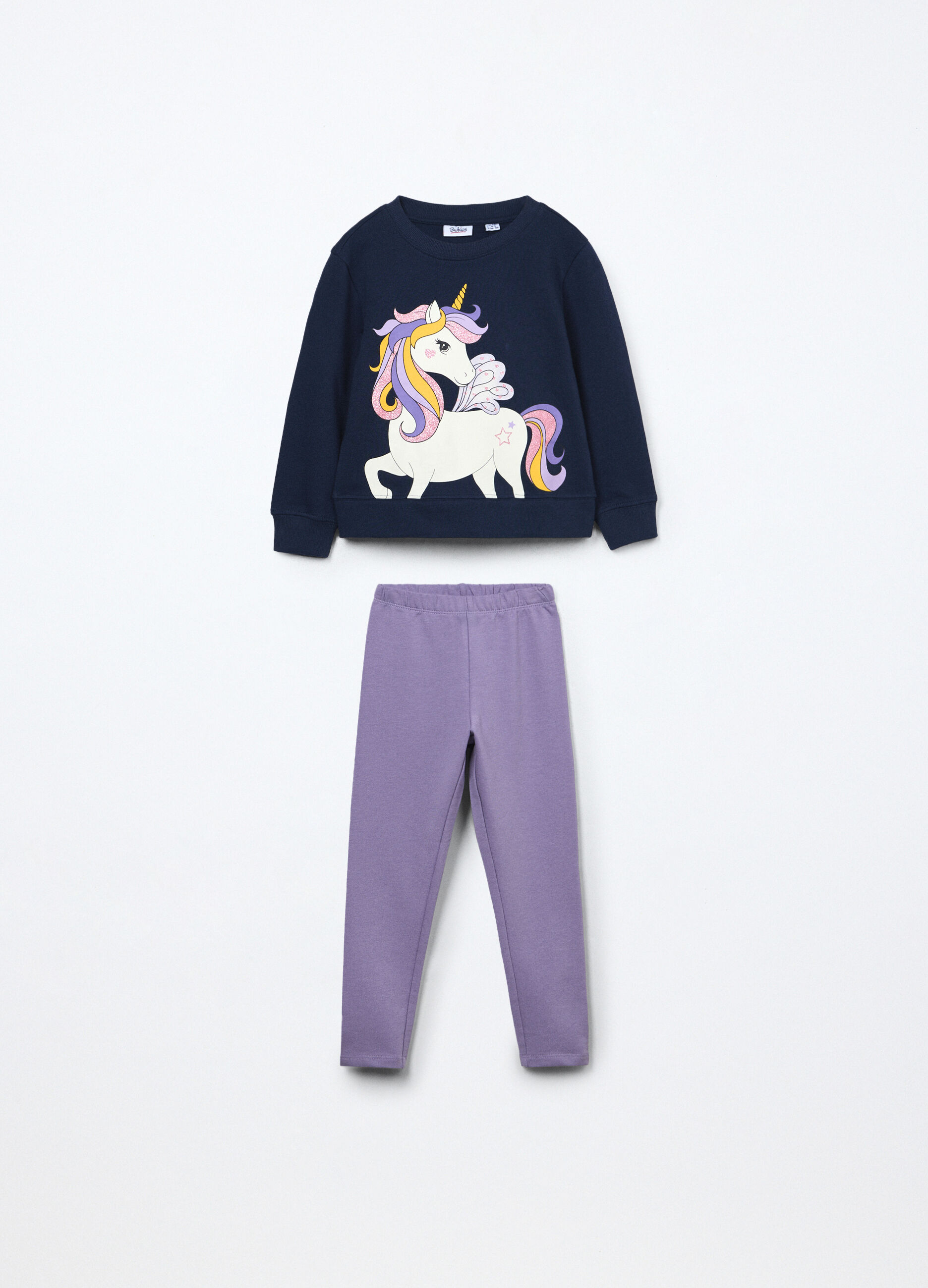 Jogging set in french terry stretch bambina_0