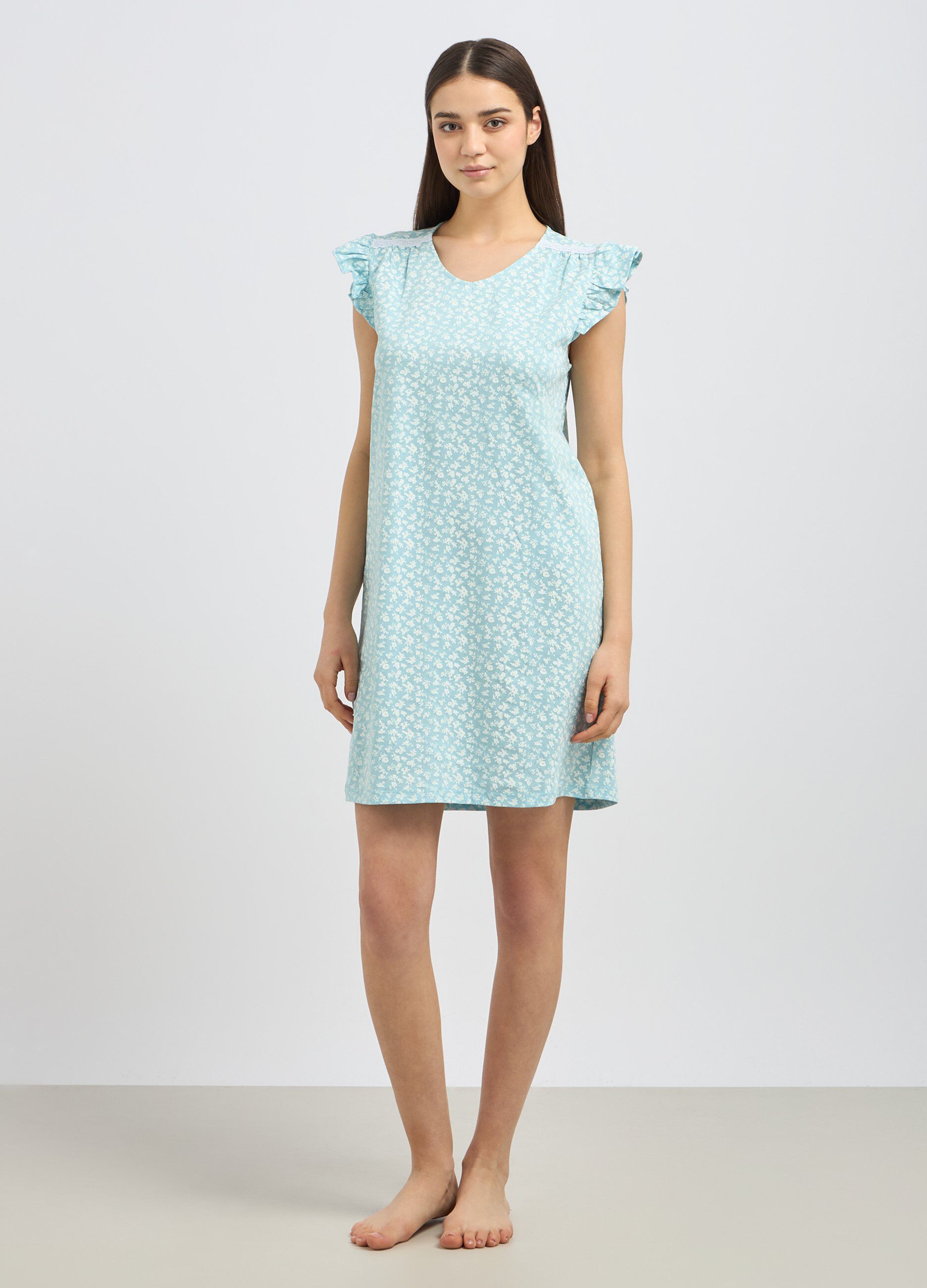 Camicia da notte in puro cotone donna_0