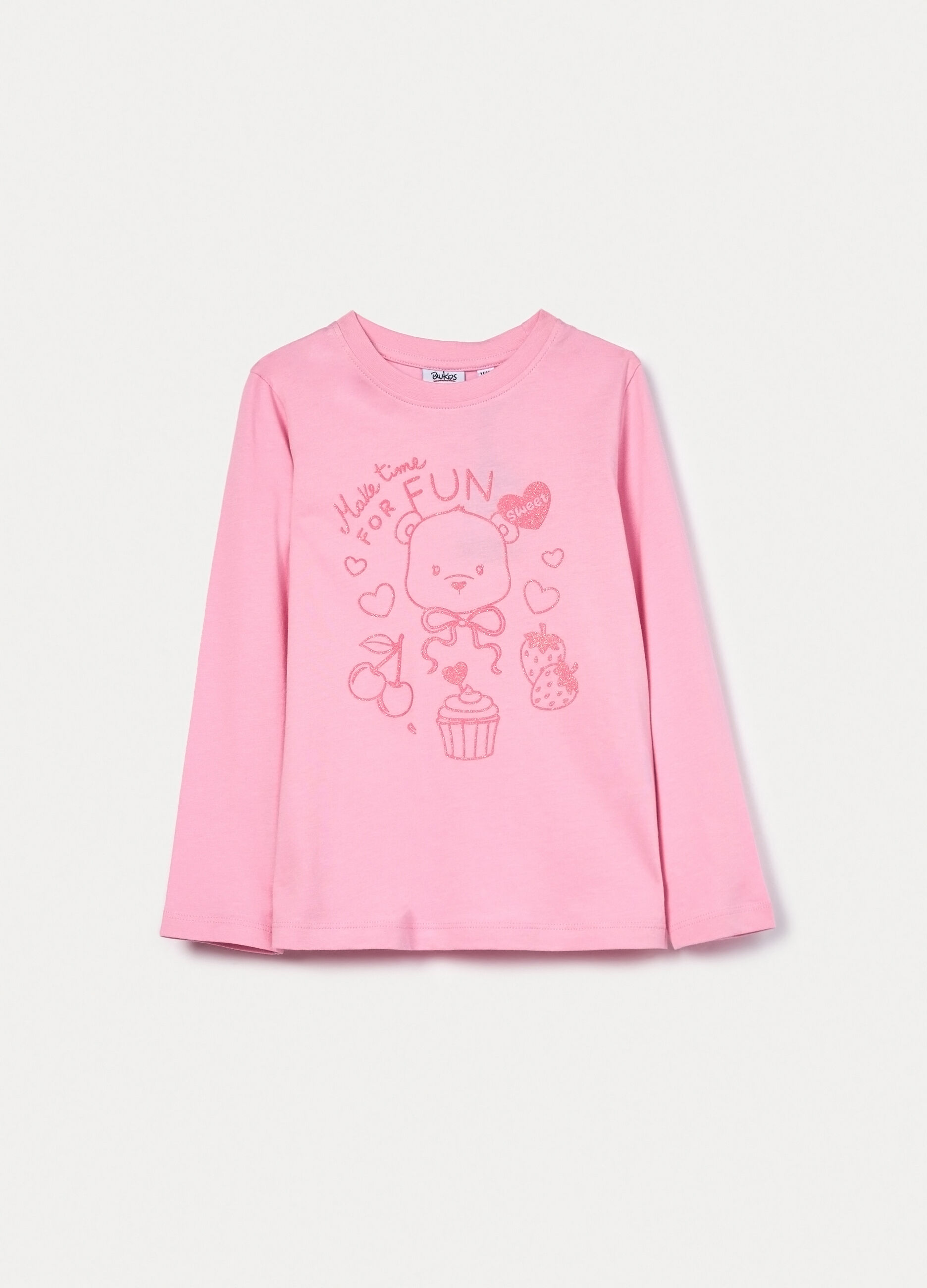 T-shirt in jersey di puro cotone bambina_0