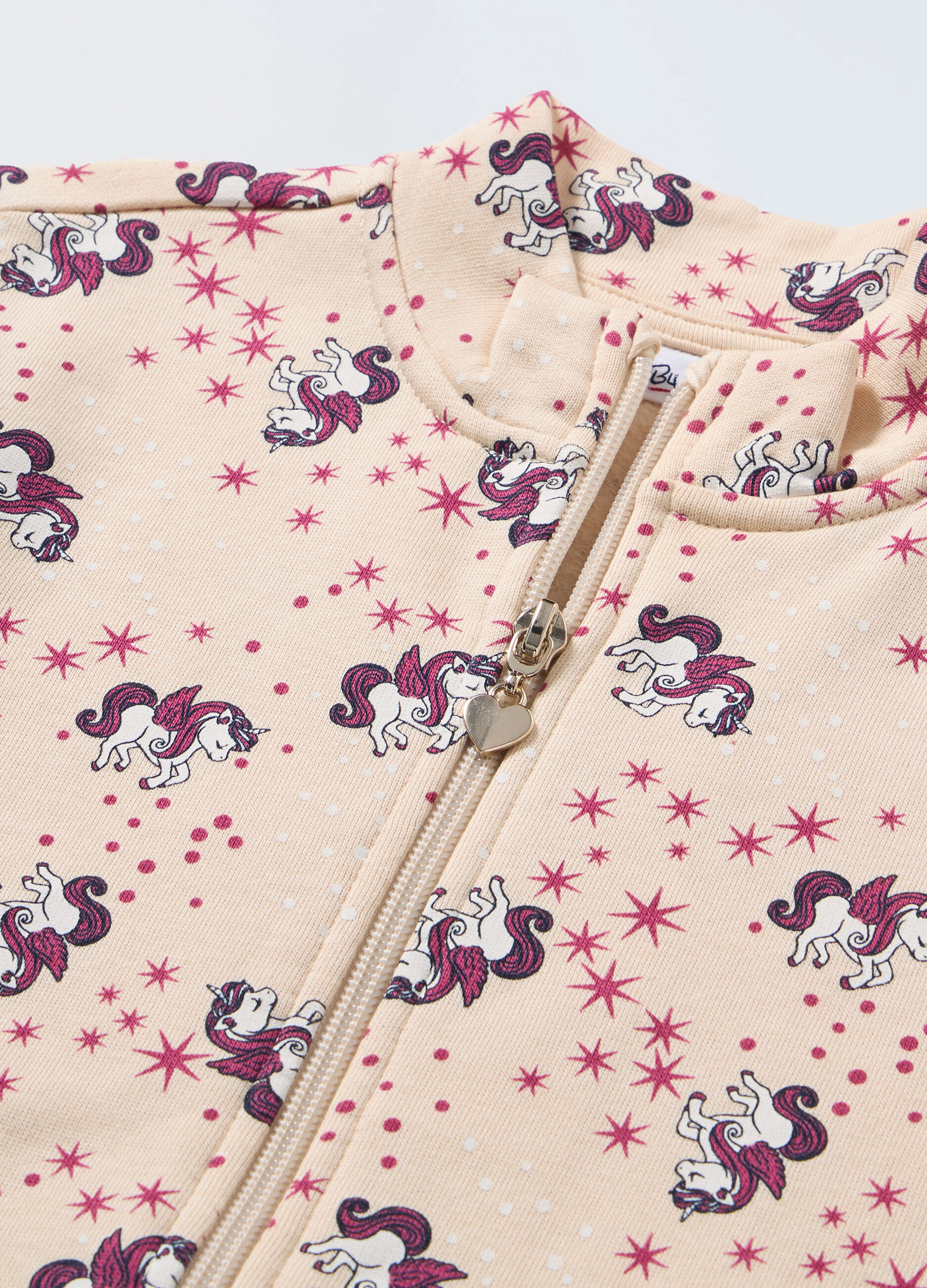 Felpa full zip con stampa bambina_1