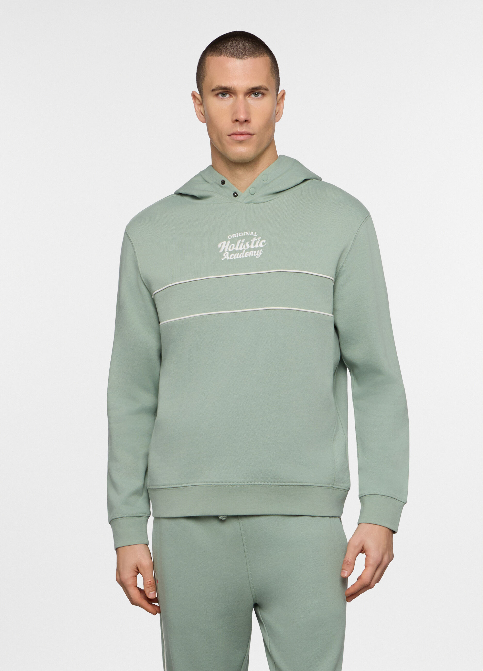 Felpa con cappuccio in misto cotone_0