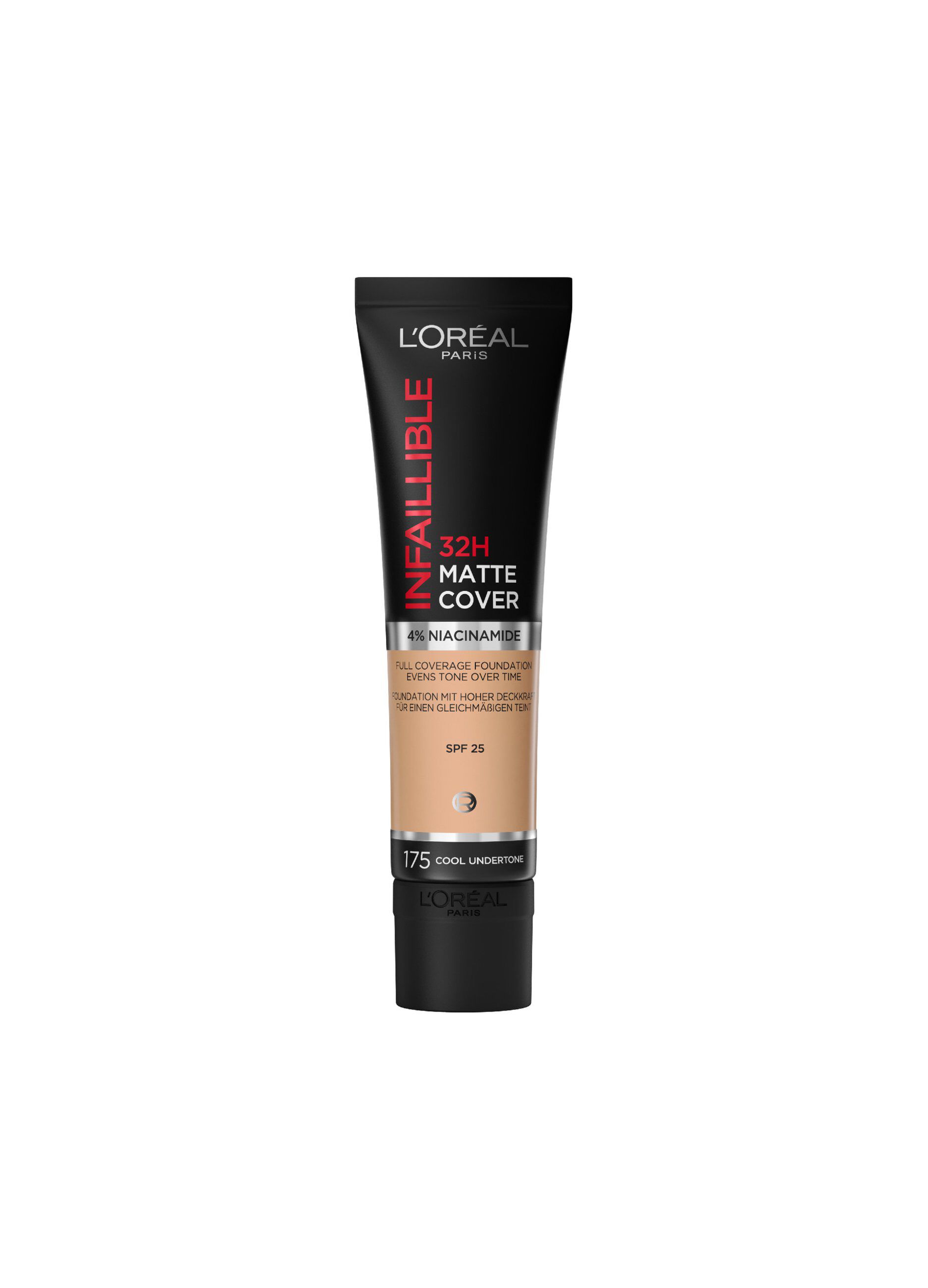 L'Oréal Paris Fondotinta Infaillible 32H Matte Cover, Make-Up dal Finish Matte Copertura Totale sulla Pelle, 175 Sable, 30 ml._0