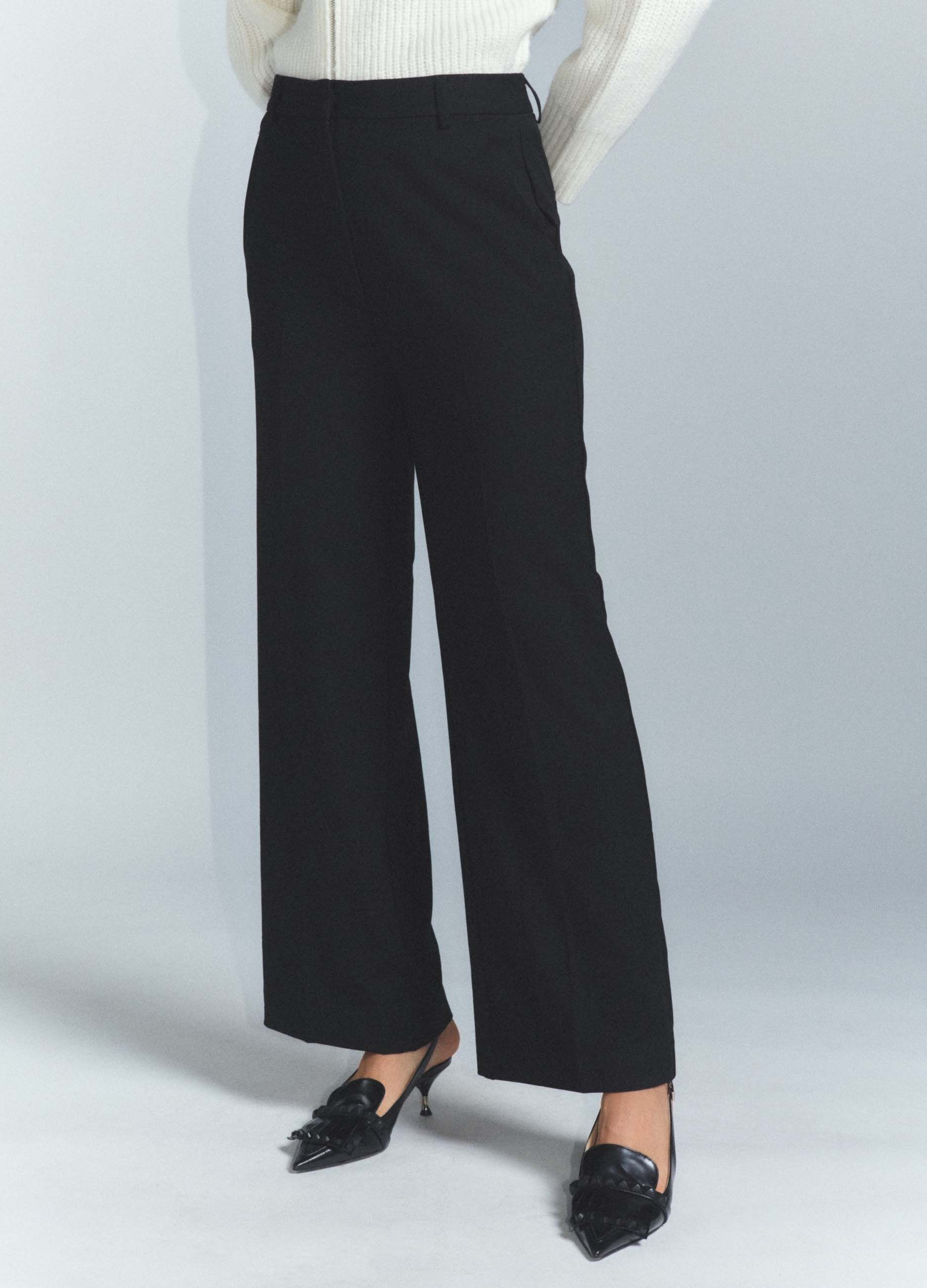 Pantaloni Fit Regular misto viscosa stretch donna_1