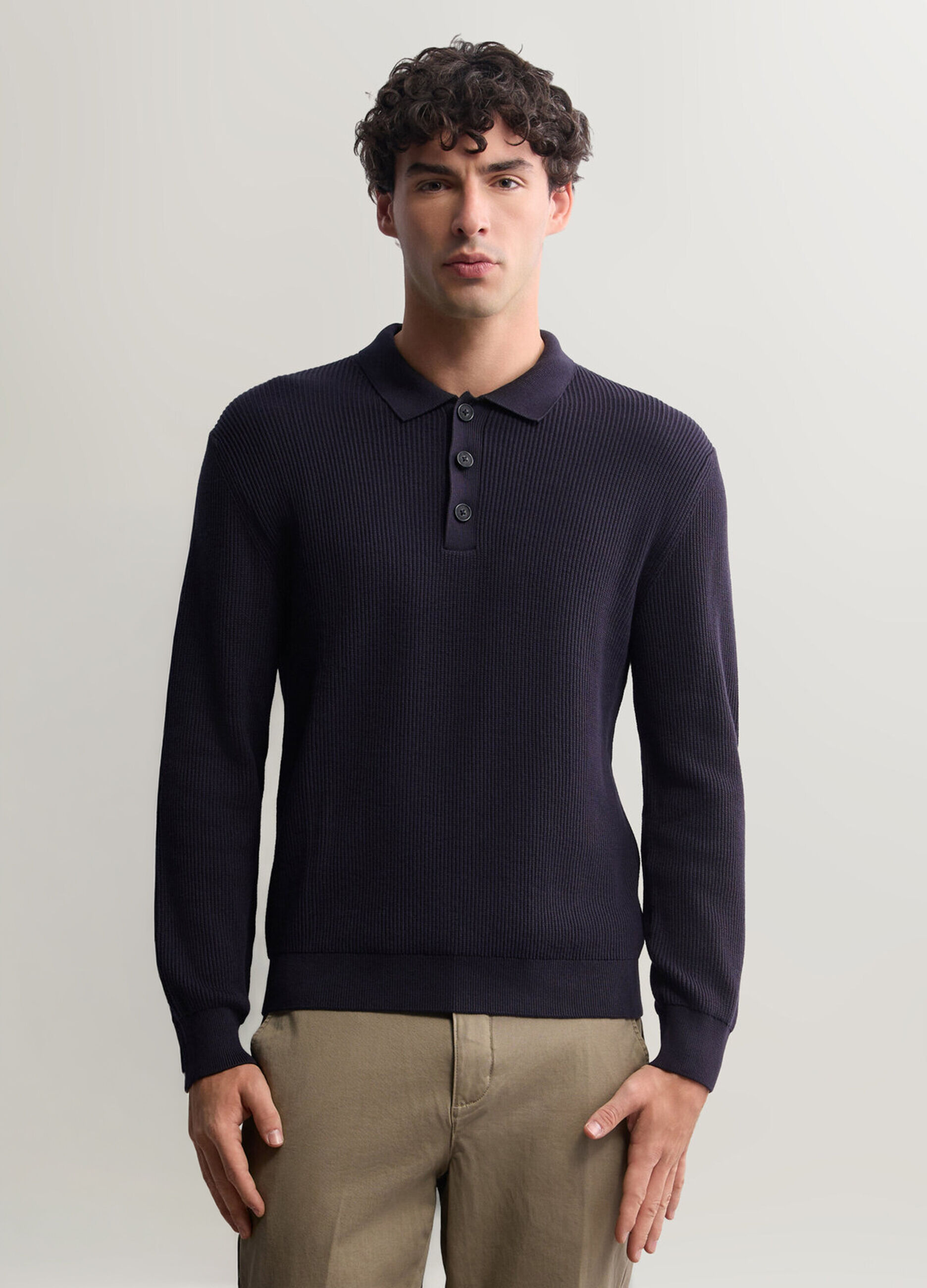 Polo in maglia a maniche lunghe uomo_0