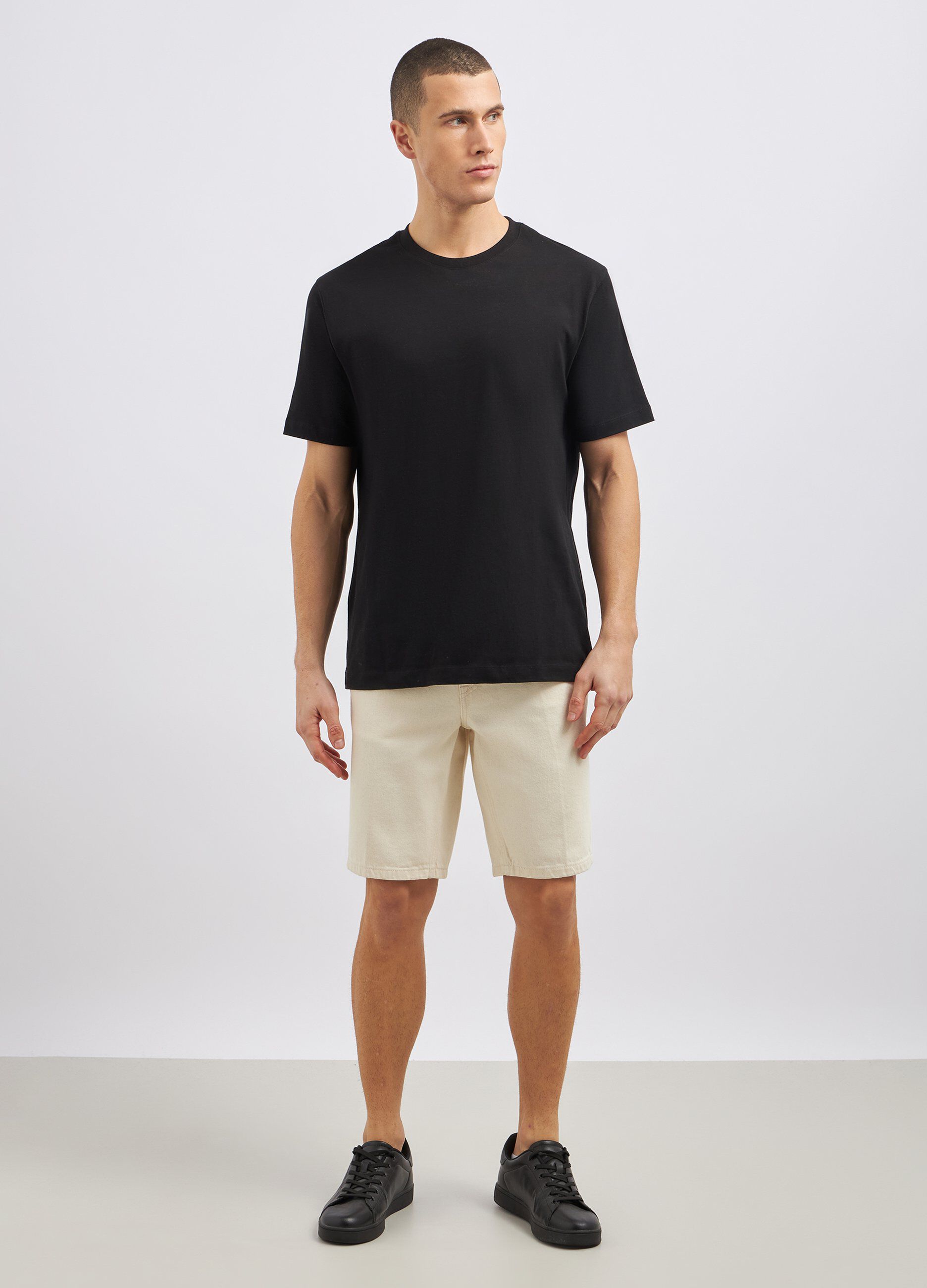 Shorts in denim di puro cotone uomo_0
