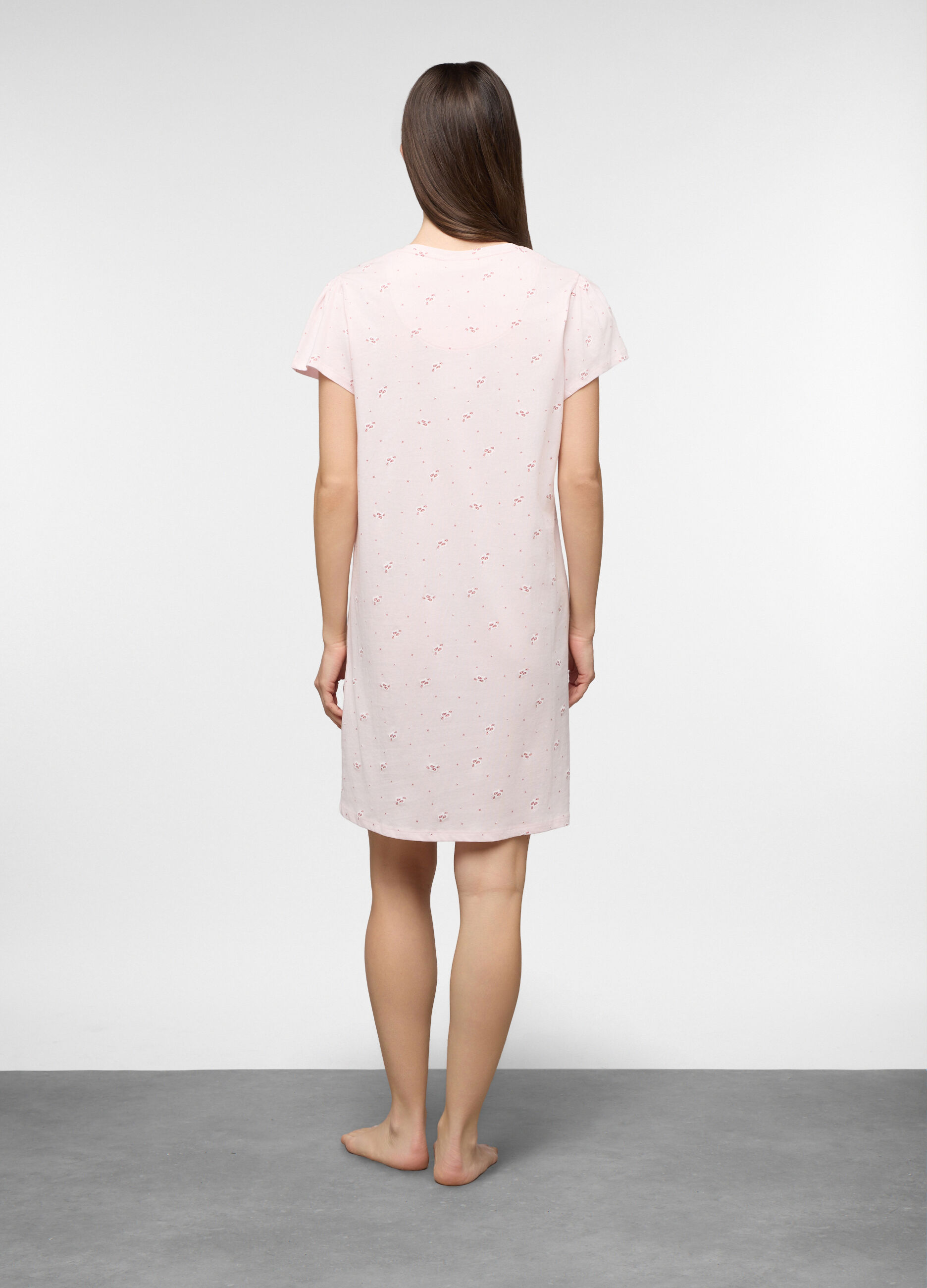 Camicia da notte corta in jersey di puro cotone donna_1