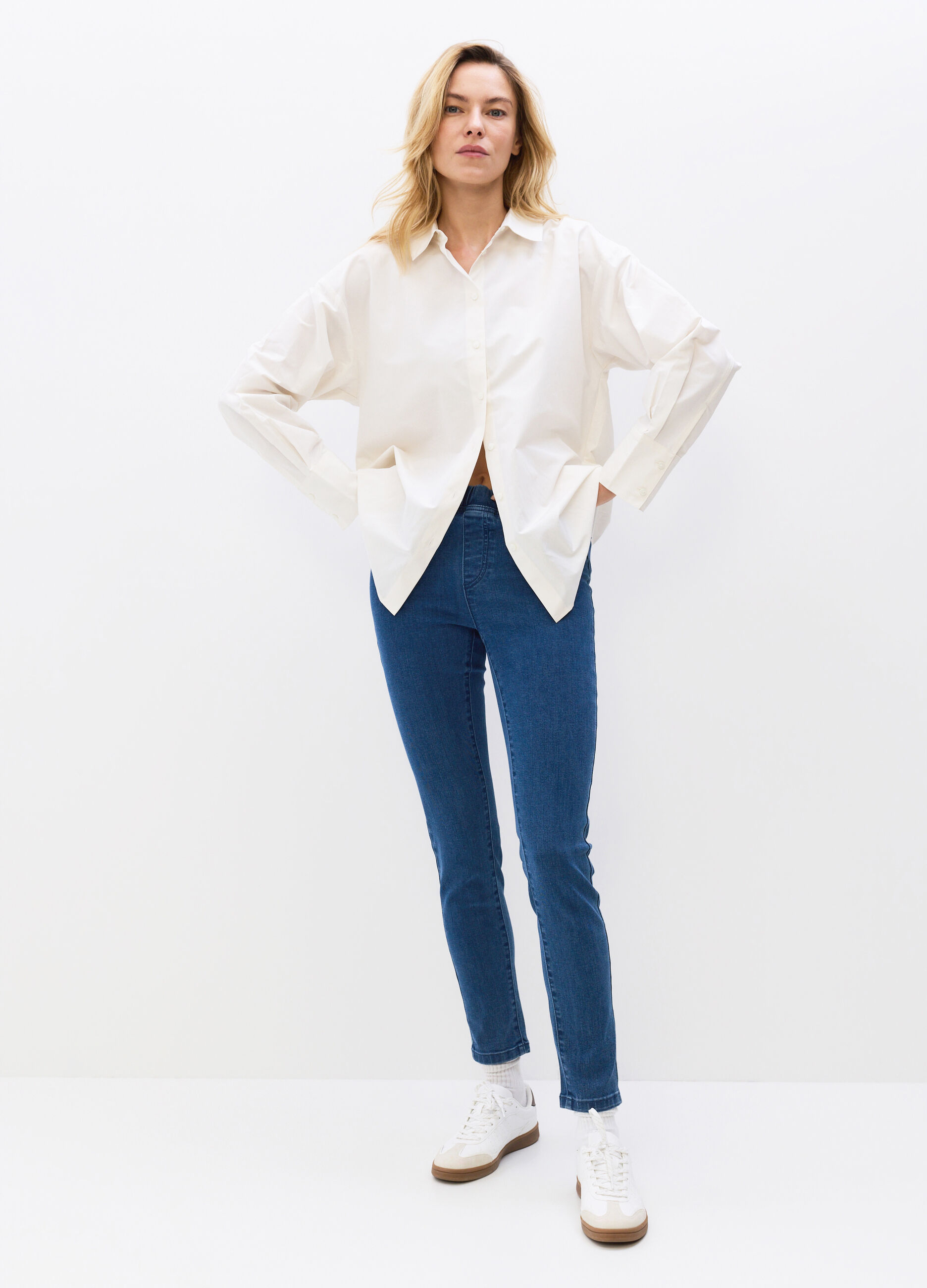Jeggings in denim misto cotone stretch donna_1