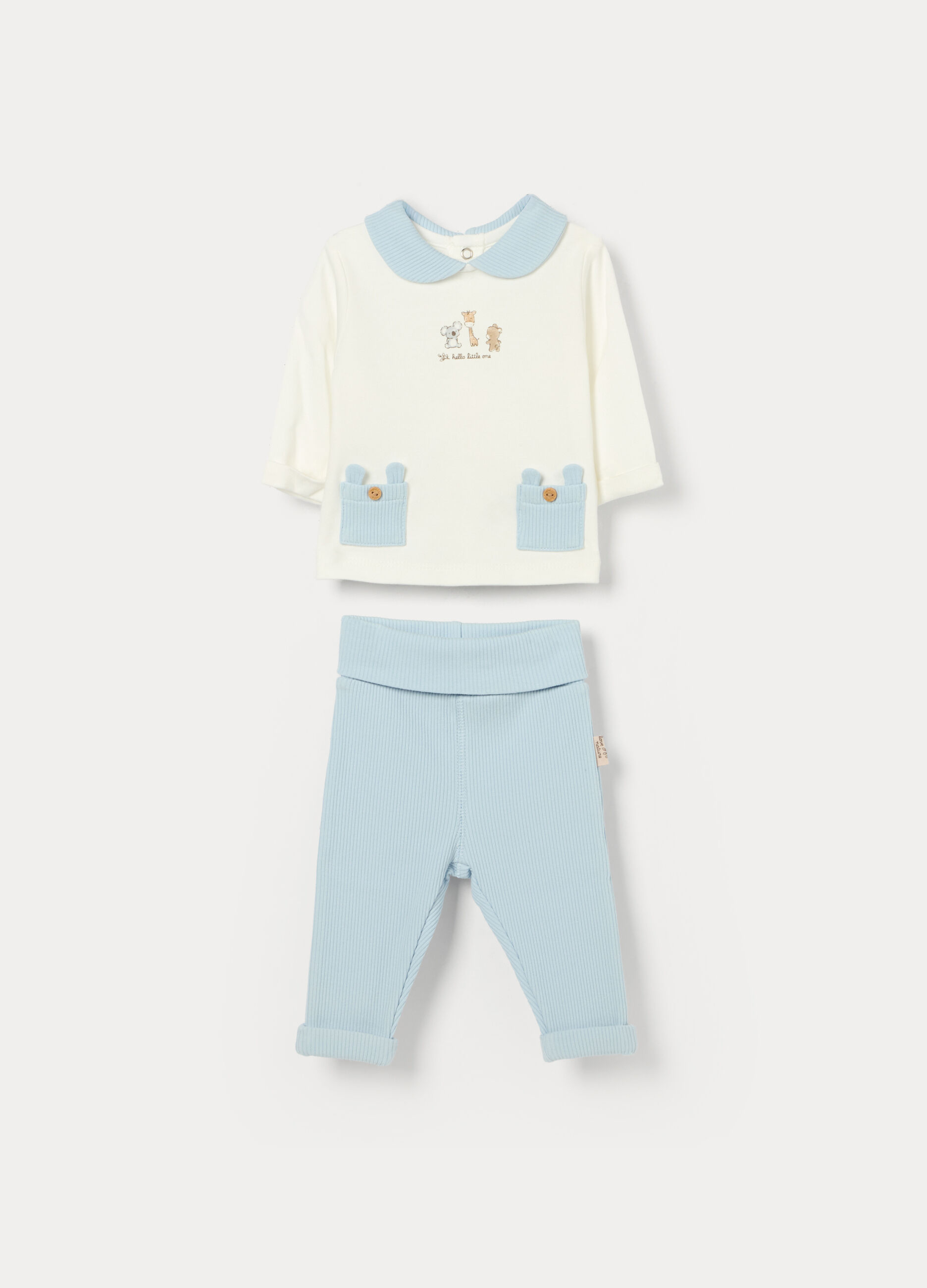 Tutina in interlock di cotone misto viscosa neonato_0