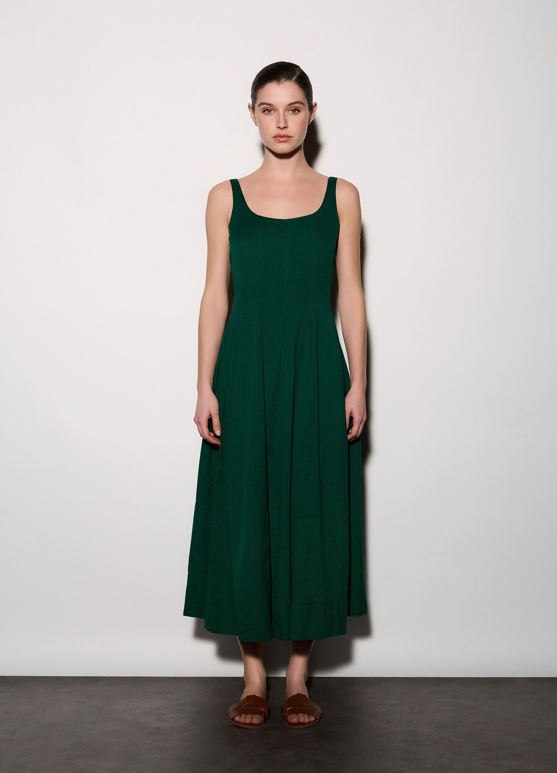 Abito lungo misto lino donna_1