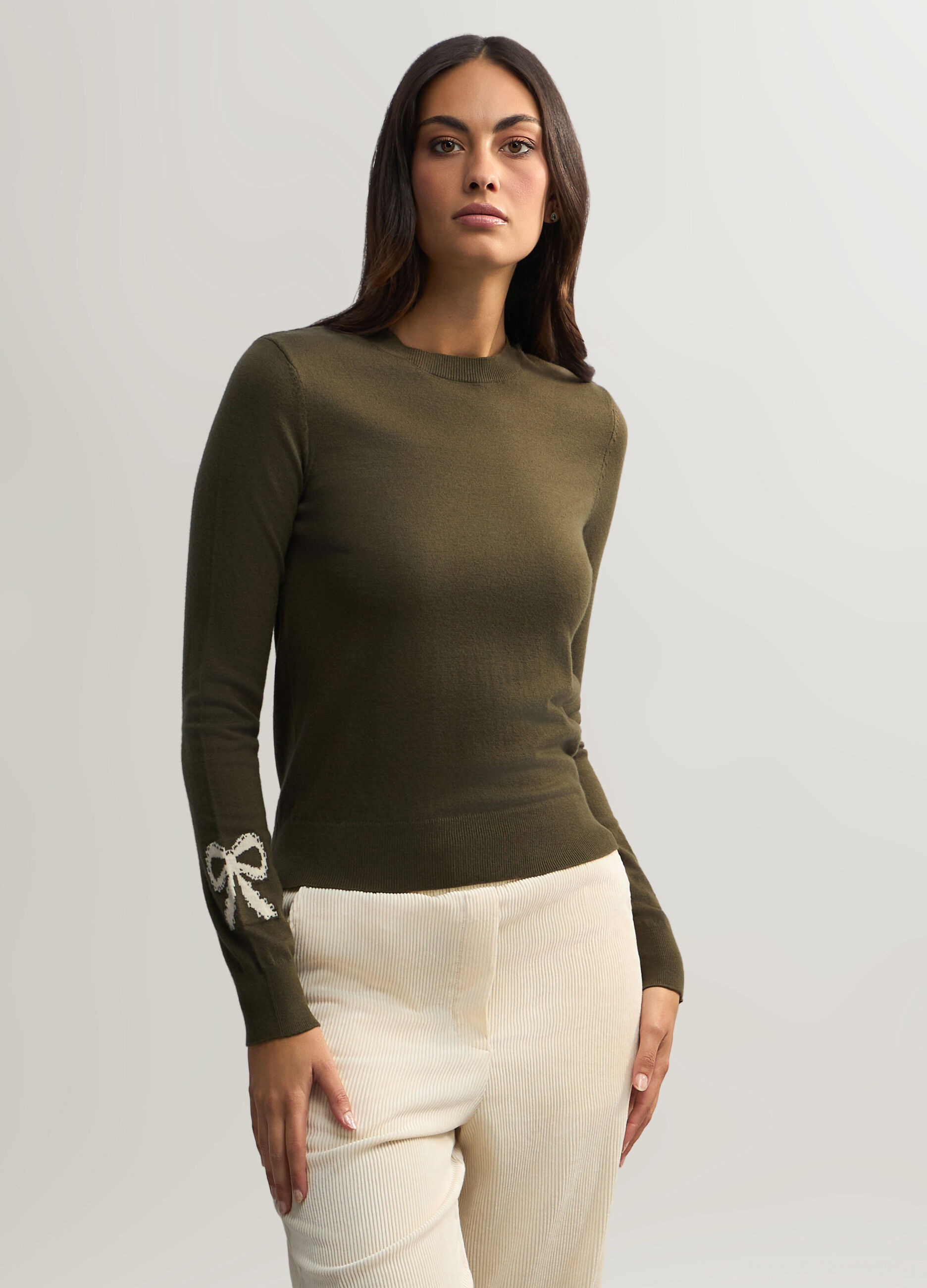 Maglia Fitted girocollo rasata donna_0