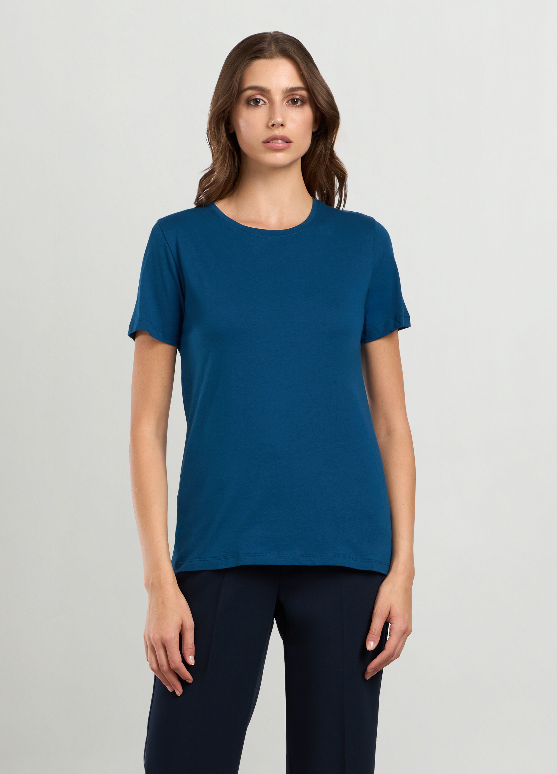 T-shirt in jersey puro cotone donna_0
