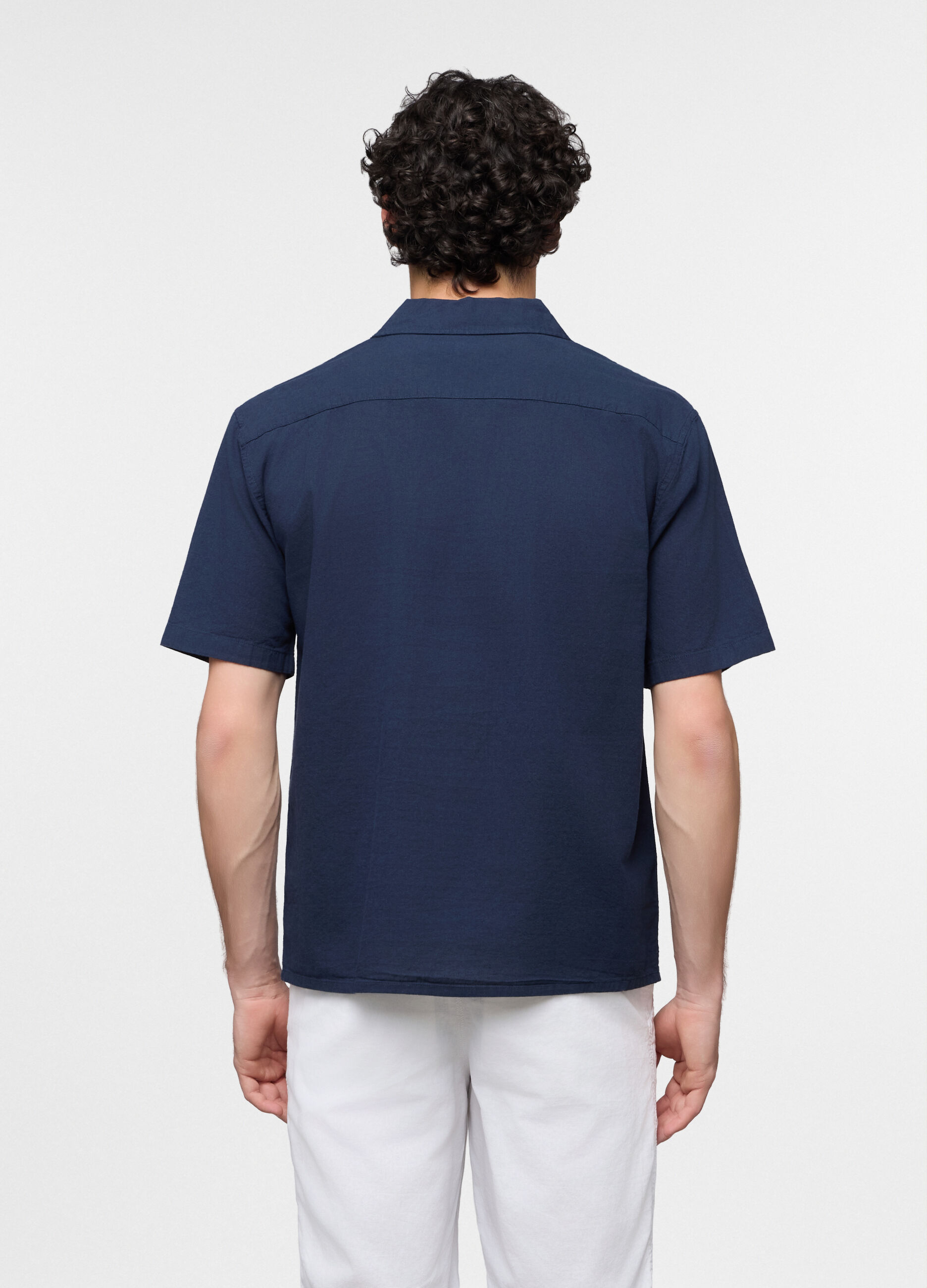 Camicia a maniche corte con taschino uomo_1