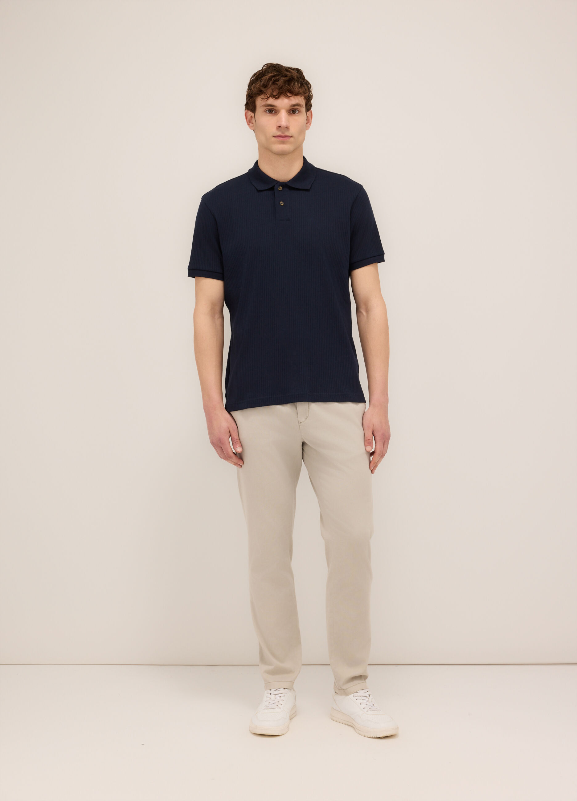 Pantalone chino in cotone e lyocell stretch uomo_0